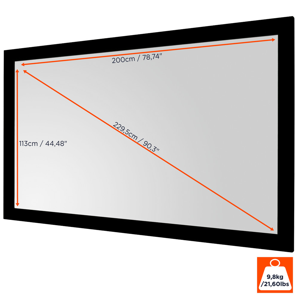 celexon-basic-frame-scherm-90-200x113-cm-16-9-4K-Full-HD-3D-projectiescherm-met-plug-in-systeem-voor-thuisbioscopen-strak-gespannen-doek-voor-zeer-goede-vlakheid-projectiescherm-voor-wandmontage