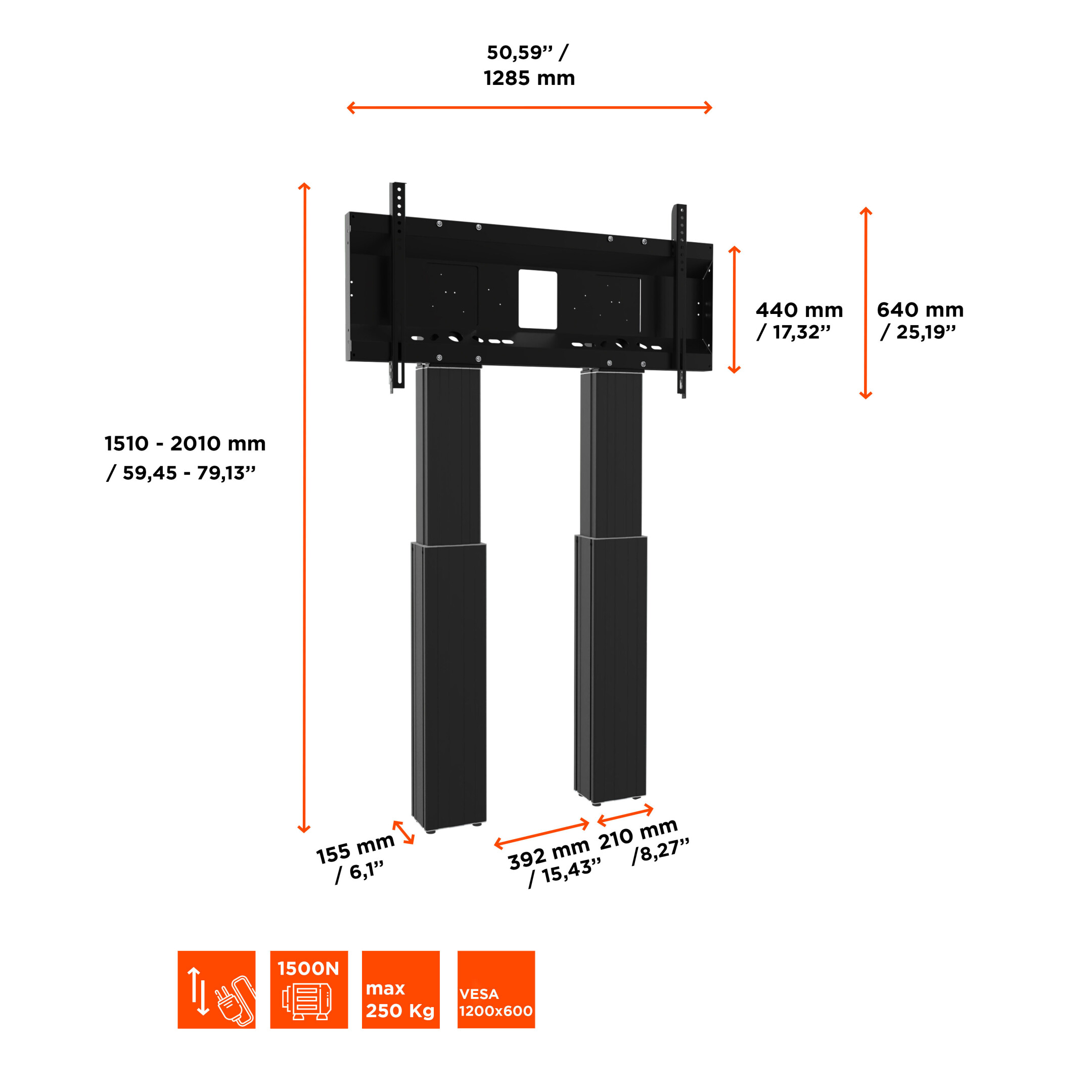 celexon Expert elektrisch höhenverstellbarer Display-Ständer Adjust-70120WB mit Wandbefestigung - 50cm celexon Expert elektrisch höhenverstellbarer Display-Ständer Adjust-70120WB mit Wandbefestigung - 50cm