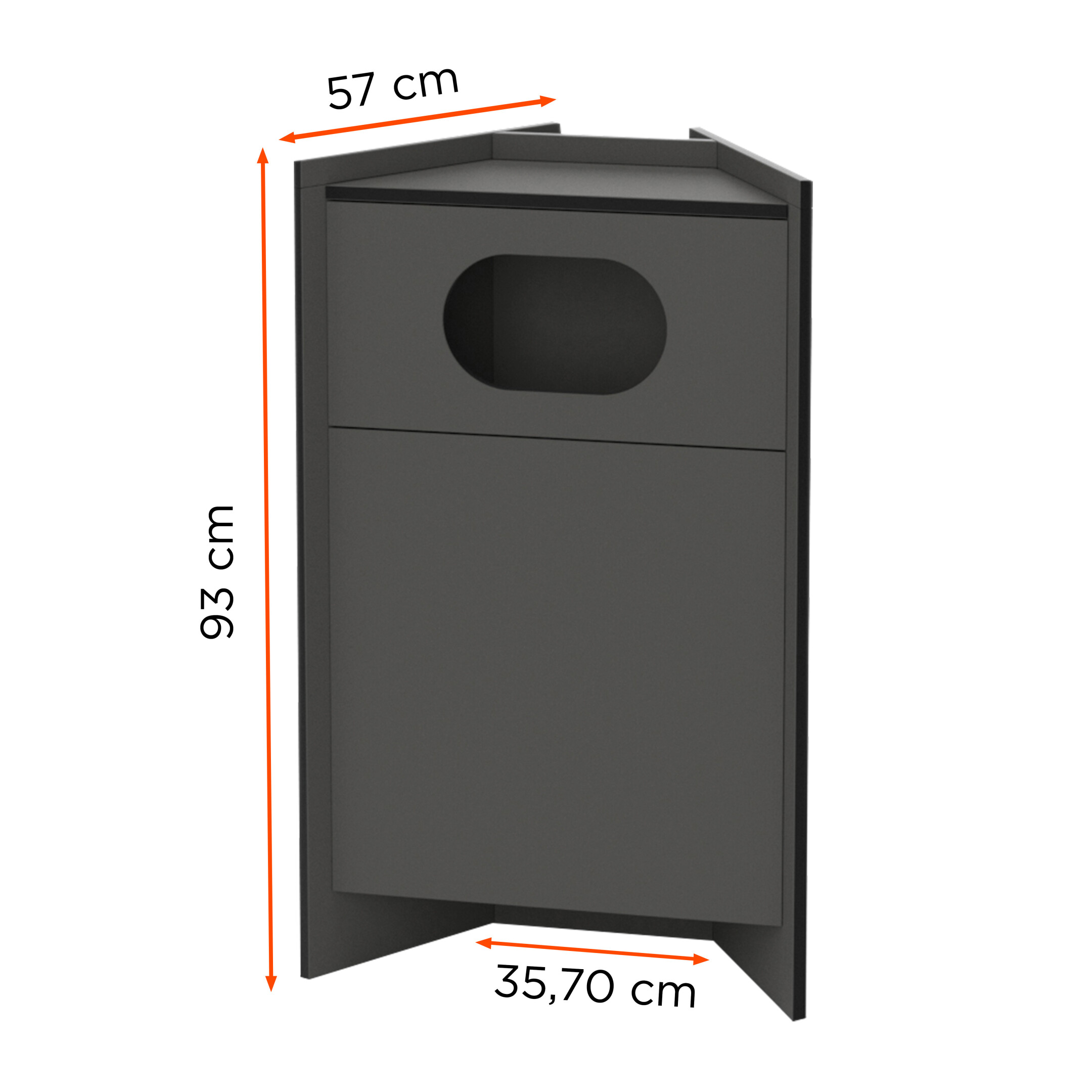 Hygiene-Station-Afval-Module-Antraciet