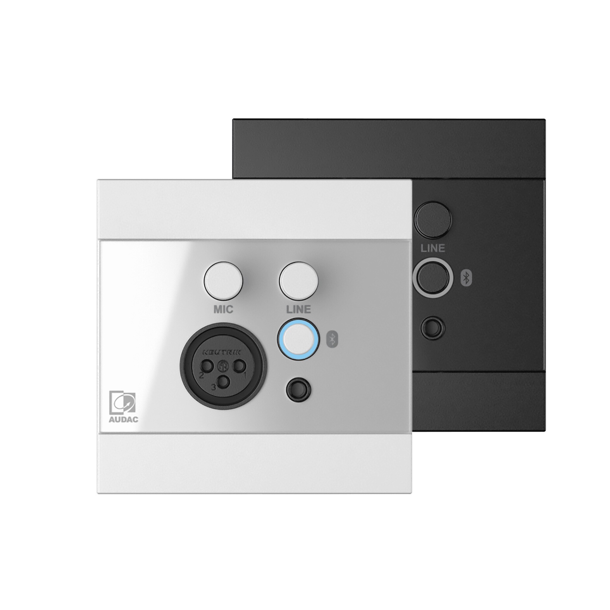 AUDAC-WP225-Universelles-Wandbedienfeld-mit-Mikrofon-Line-Eingang-Bluetooth-Empfanger-schwarz