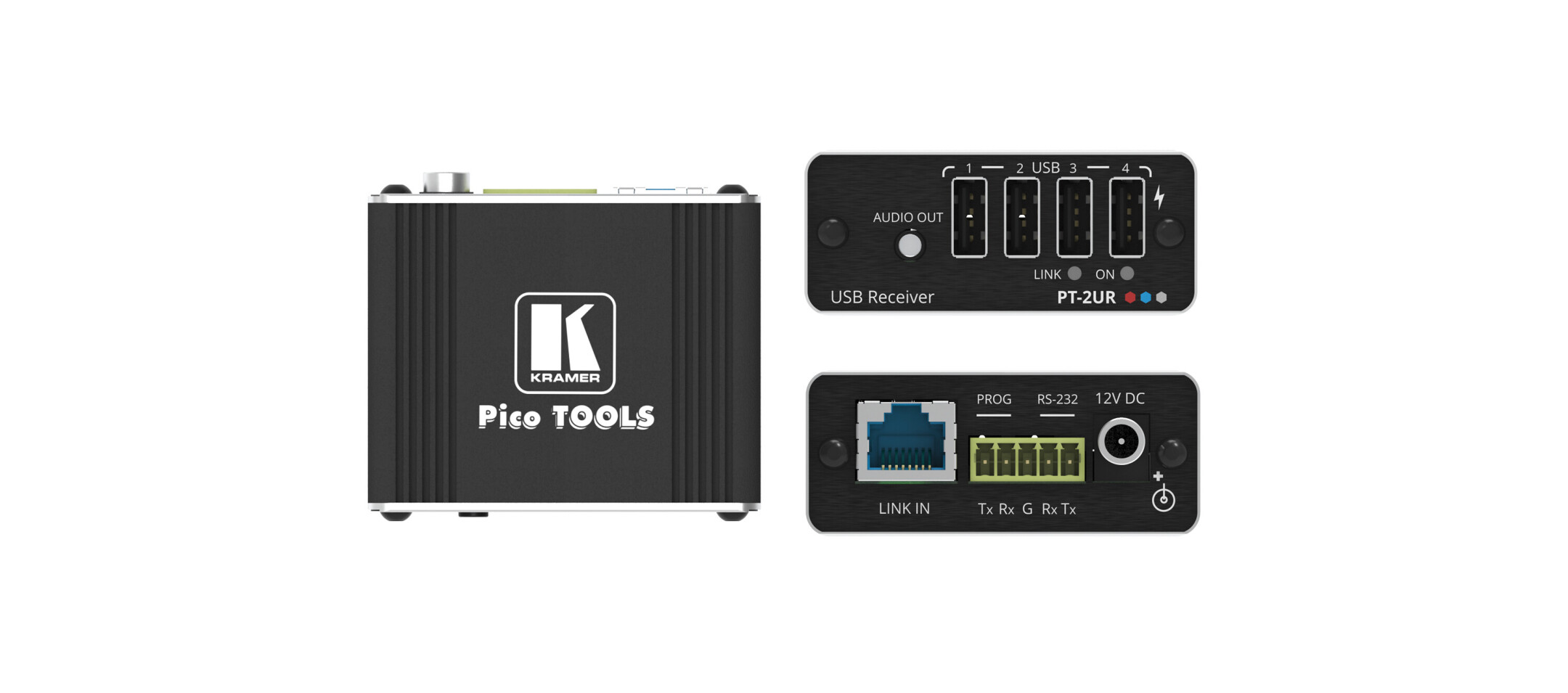Kramer-WP-2UT-R-KIT-US-D-W-USB-2-0-PoC-Wall-Plate-Extender-Kit