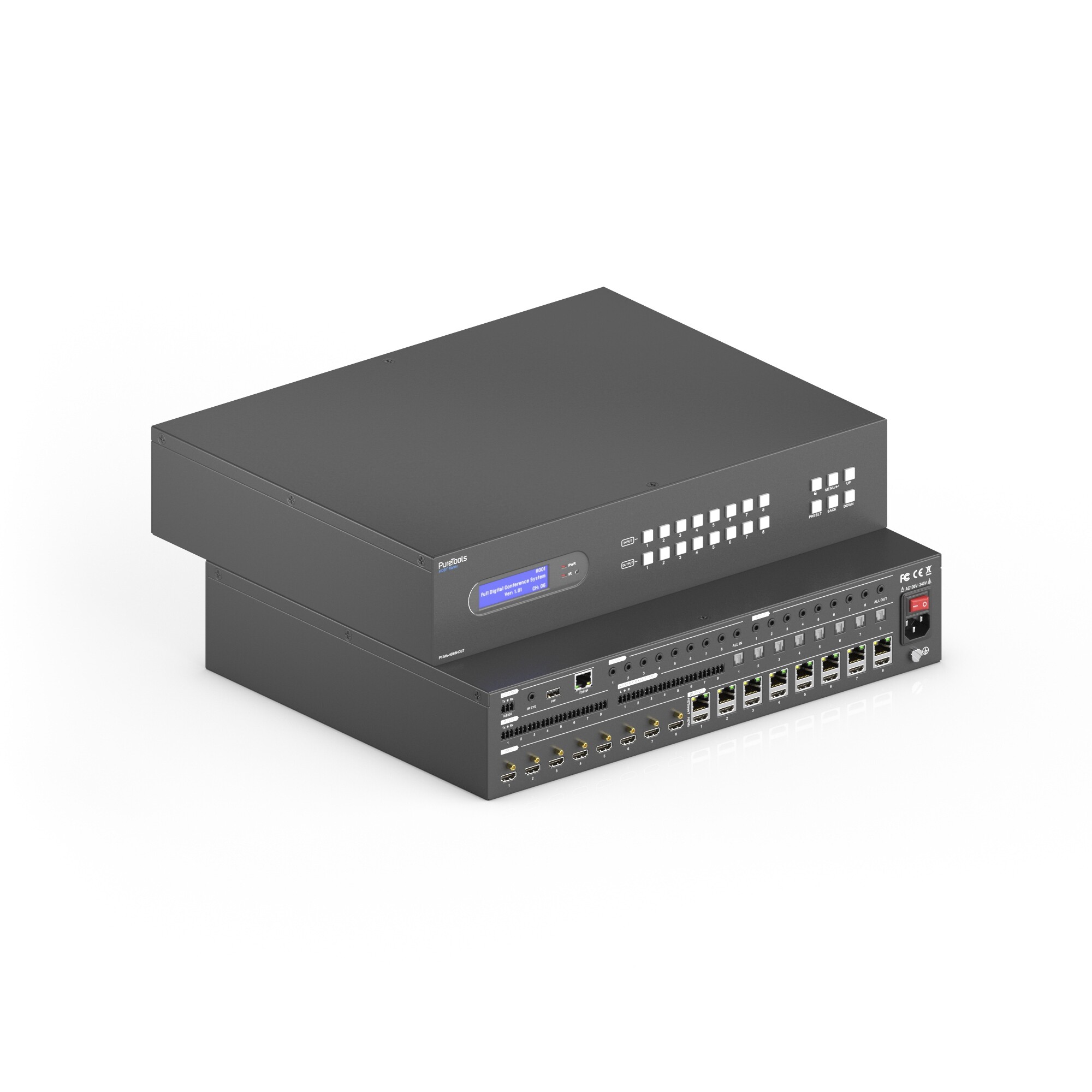 Purelink-8x8-4K-18Gbps-HDMI-HDBaseT-Matrix-mit-Audio-Matrix-und-ARC