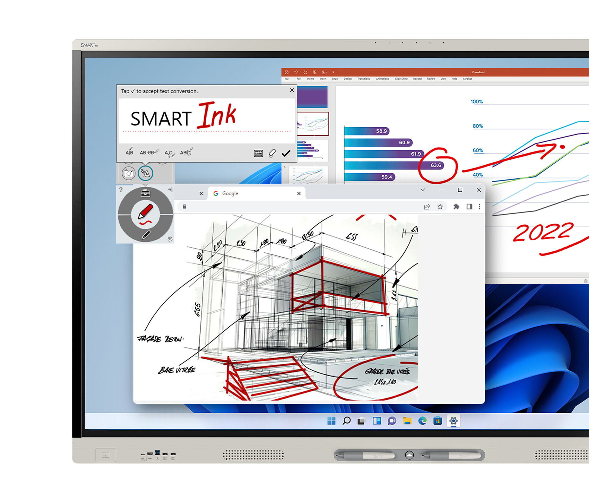 SMART-Board-MX255-V4-PW-interaktives-Display-mit-iQ
