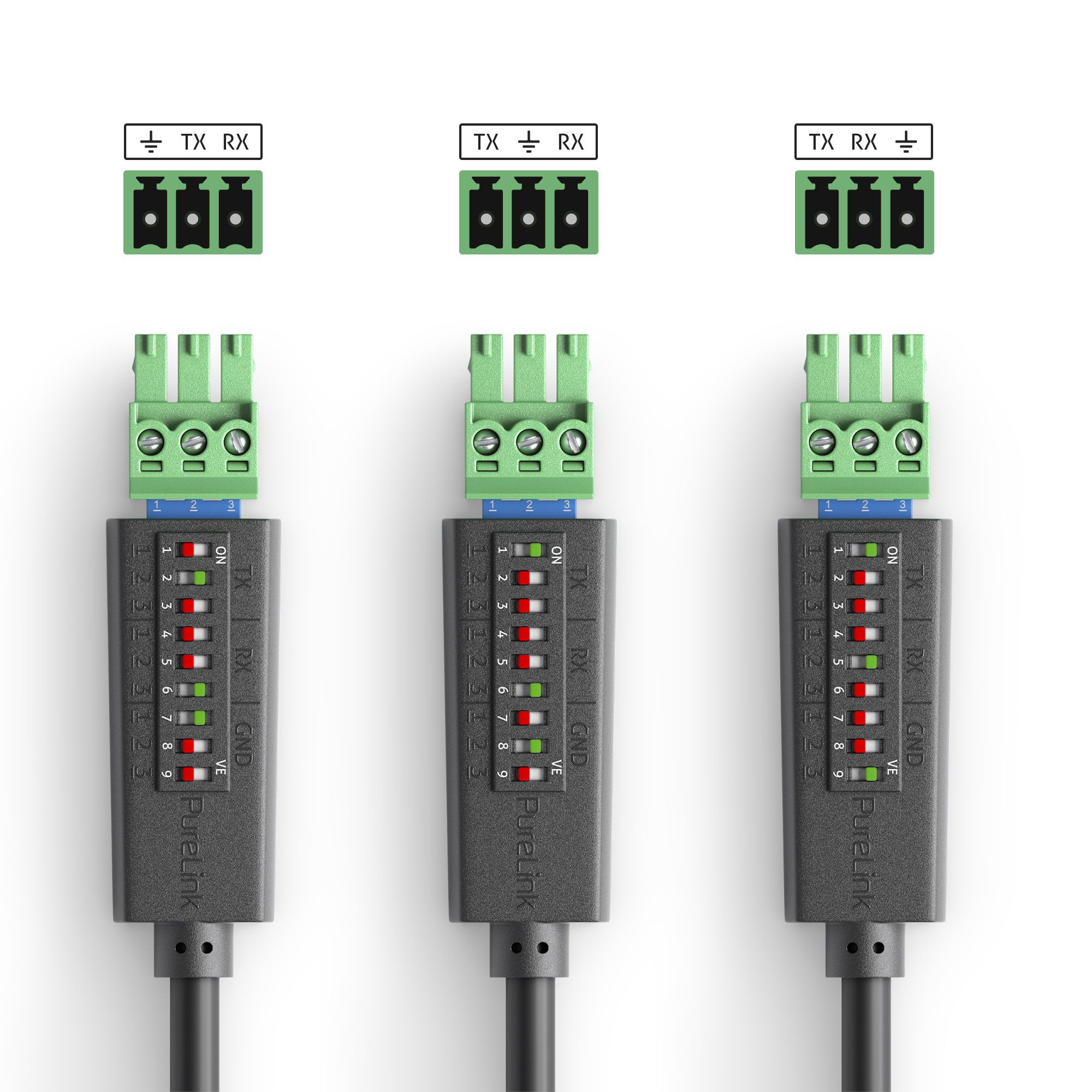 Purelink-Konfigurierbares-RS232-Kabel-mit-DIP-Switch