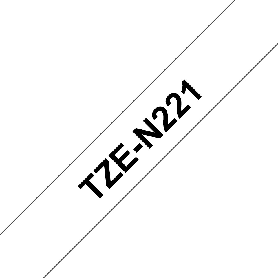 Brother-TZe-N221-Schriftband-weiss-schwarz-9mm-8m