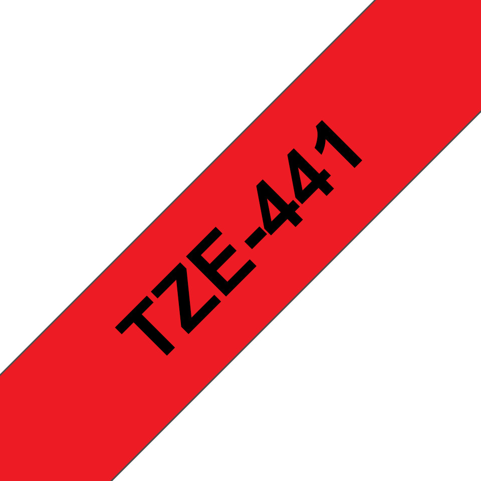 Brother-P-touch-TZe-441-Schriftband-schwarz-auf-rot-18mm-breit-8m-lang