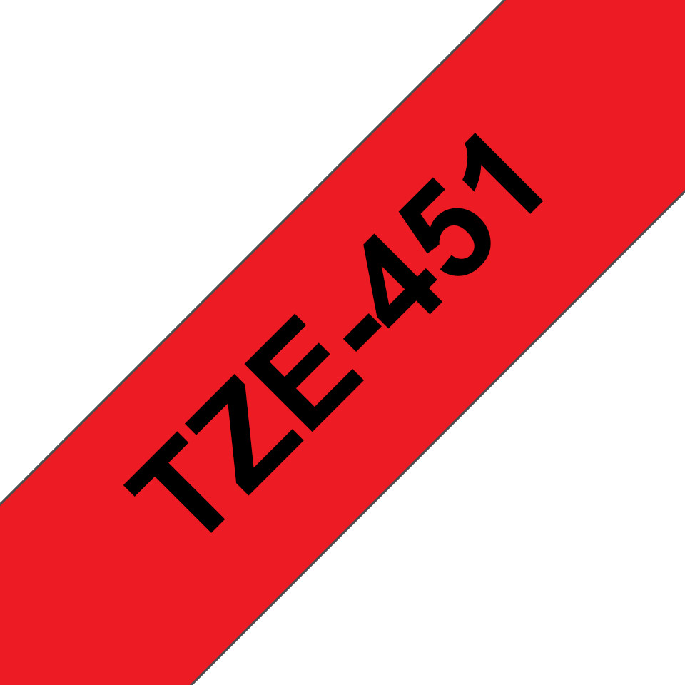 Brother-TZe-451-Schriftband-schwarz-rot-24mm-8m