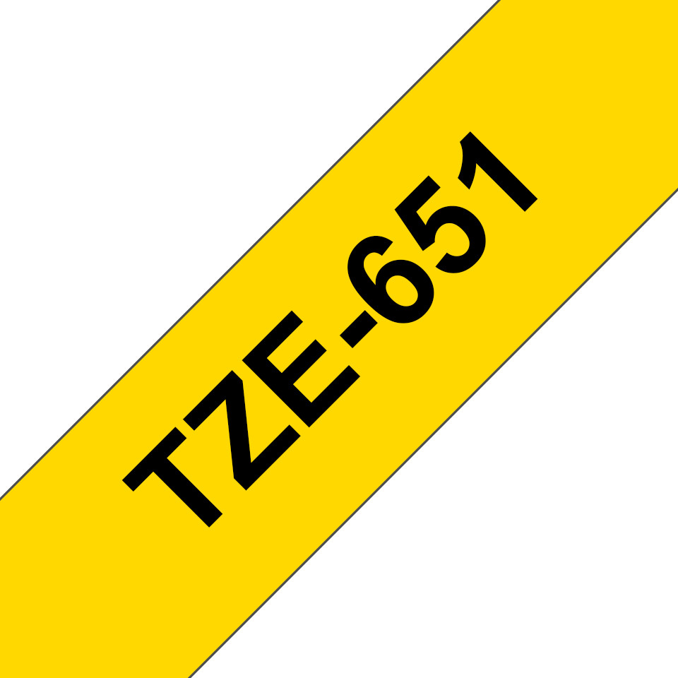Brother-TZe-651-Schriftband-schwarz-gelb-24mm-8m