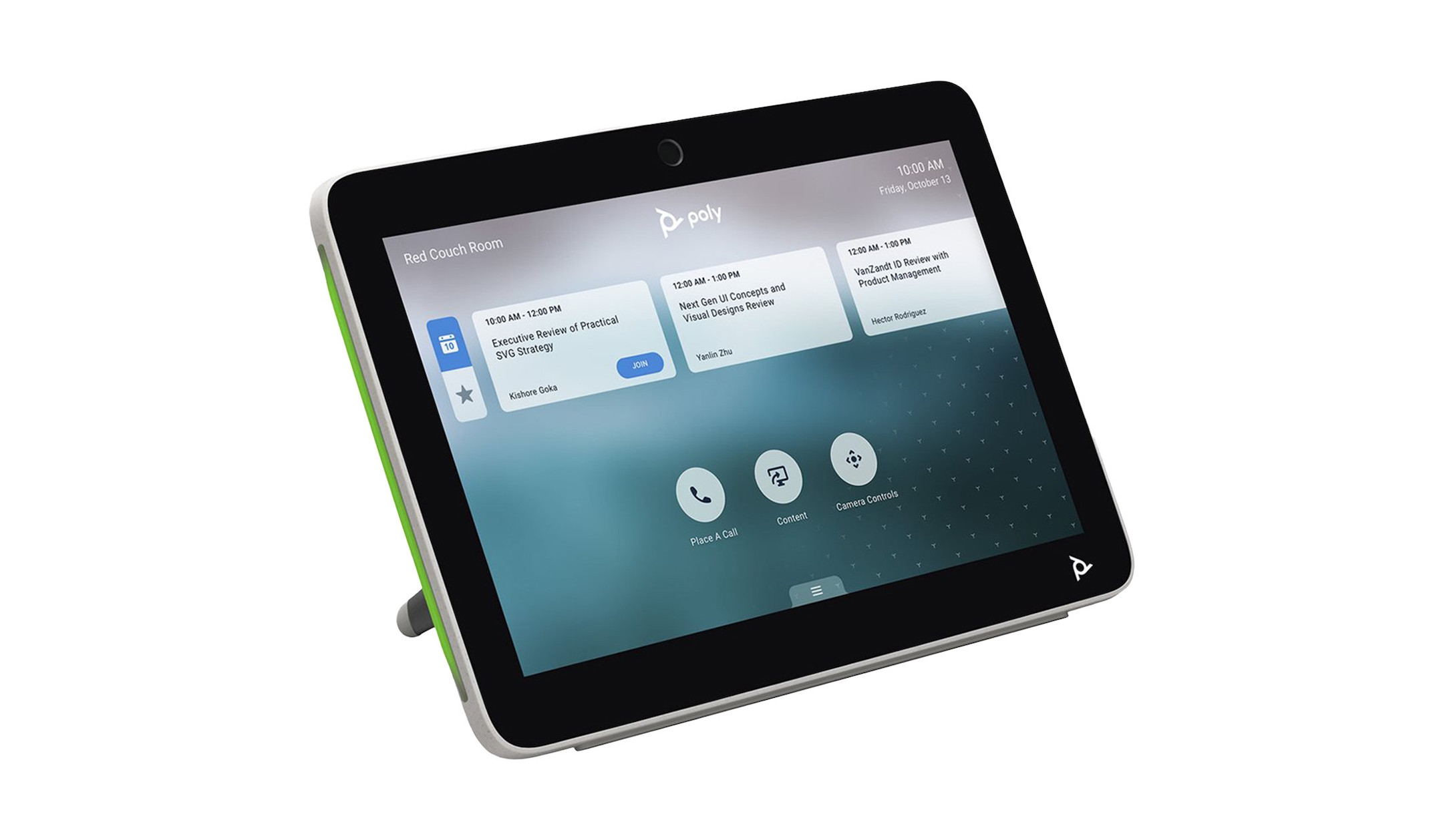 Poly-TC10-Touch-Controller-mit-LED-Statusanzeige-und-flexibler-Montage-fur-smarte-Raumplanung-und-Videokonferenzsteuerung-in-weiss