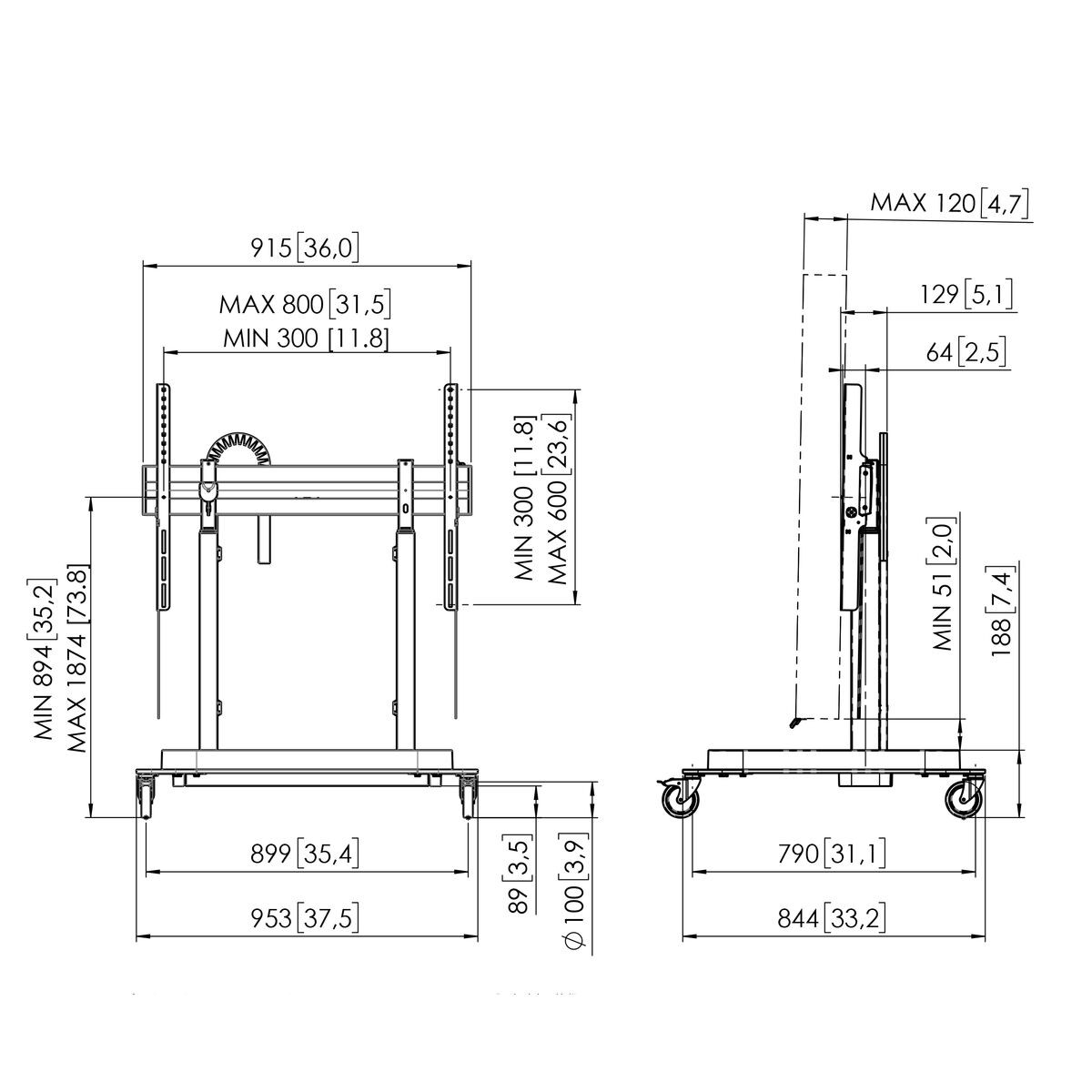 Vogels-RISE-5205-Display-Lift-schwarz-Demoware