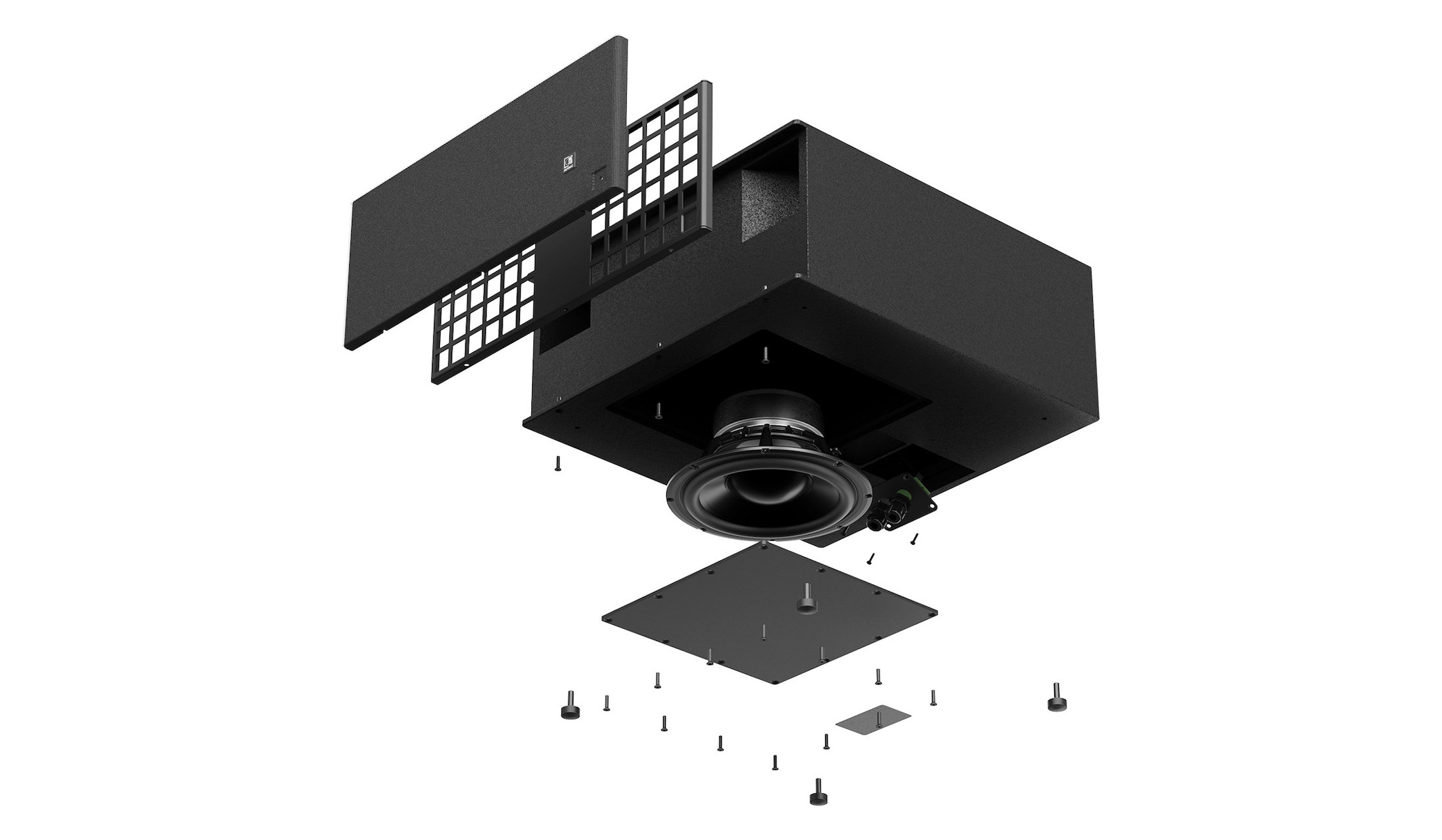 AUDAC-ARCHI10X-O-10-Bandpass-Subwoofer-im-ultrakompakten-Design-fur-den-In-und-Outdoor-Einsatz-in-schwarz