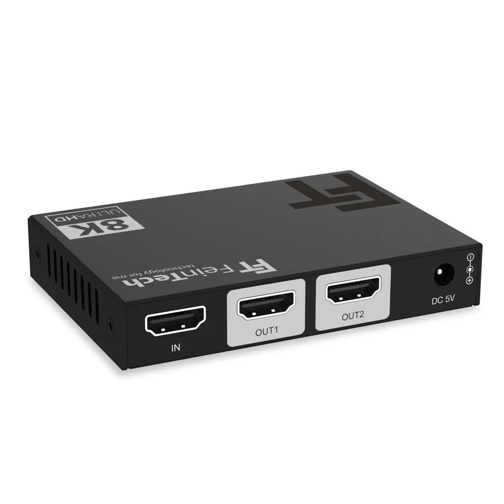 FeinTech-SP210-HDMI-2-1-Splitter-1-In-2-Out-mit-4K-120Hz-Unterstutzung-und-automatisches-Downscaling
