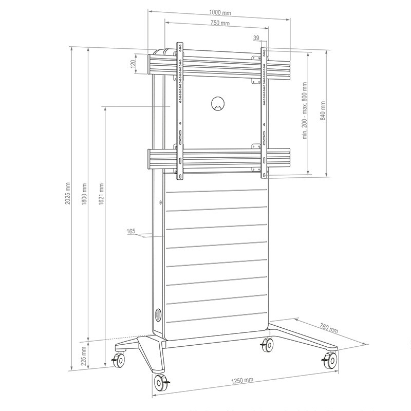 Hagor-CON-Line-M-mobiele-mediakolom-voor-een-75-86-inch-beeldscherm-met-een-draagvermogen-van-50-kg