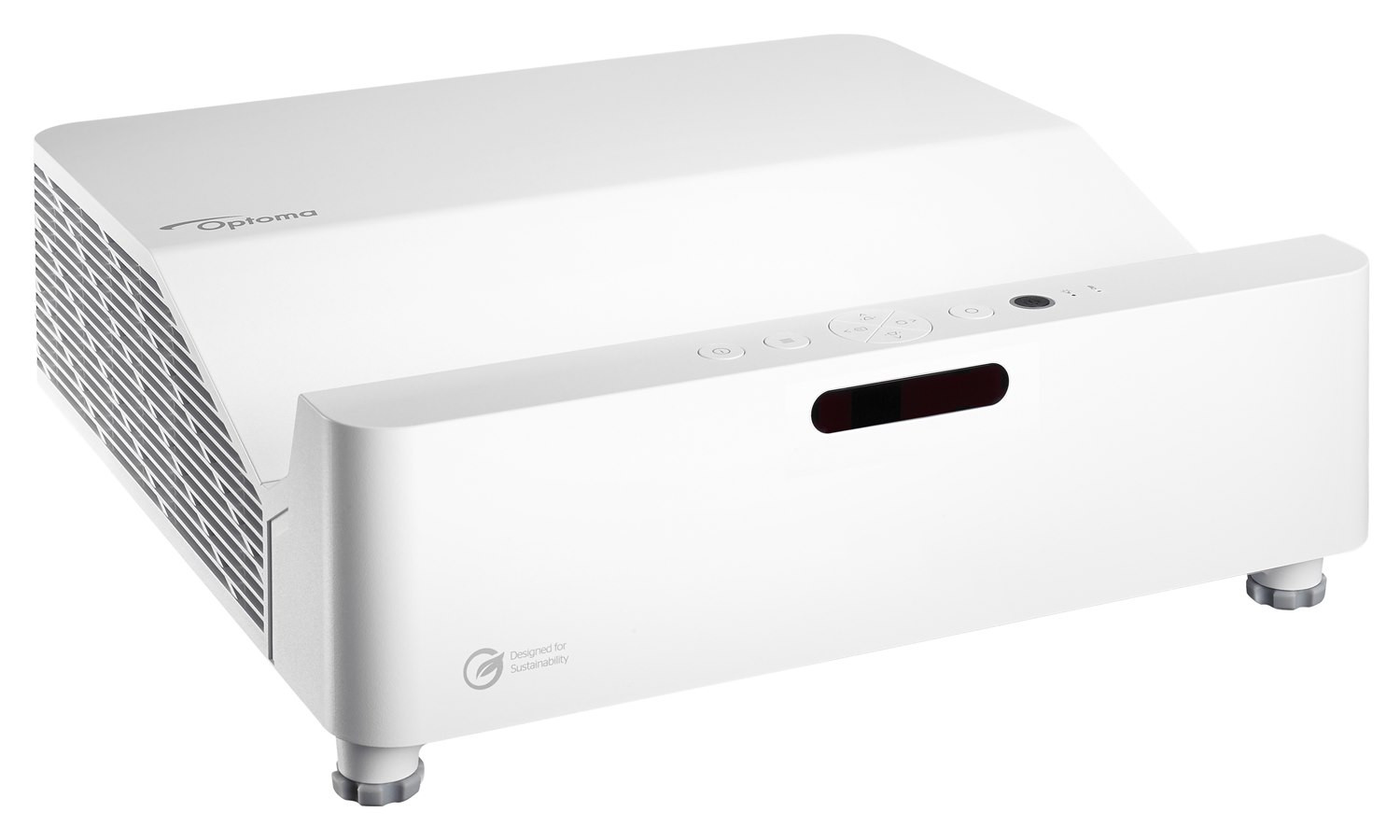 Optoma-ZW410UST-4K-Ultrakurzdistanz-Beamer-mit-4000-Lumen-und-kompaktem-Design-fur-Prasentationen-auf-kleinstem-Raum-Demoware-Platin