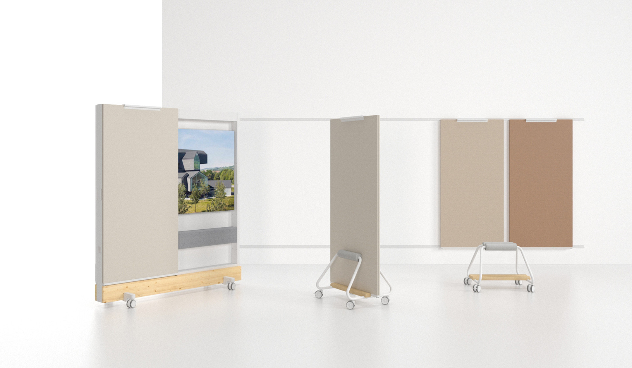 Vitra-Wandschiene-850-mm-in-soft-light-fur-Stoffpaneele