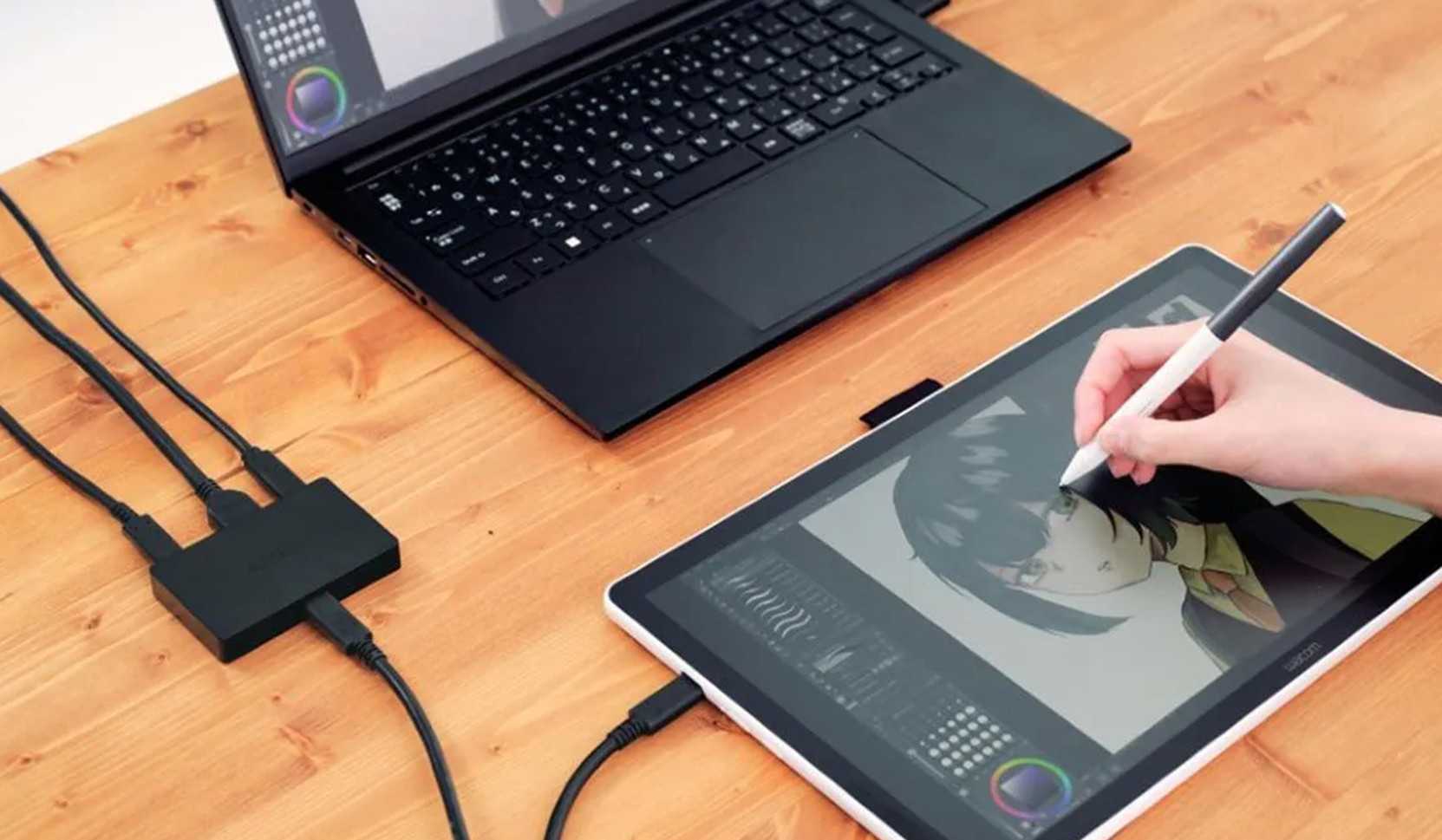 Wacom-HDMI-converterset-inclusief-kabels-voor-stroom-en-gegevensoverdracht-voor-One-14-en-Movink