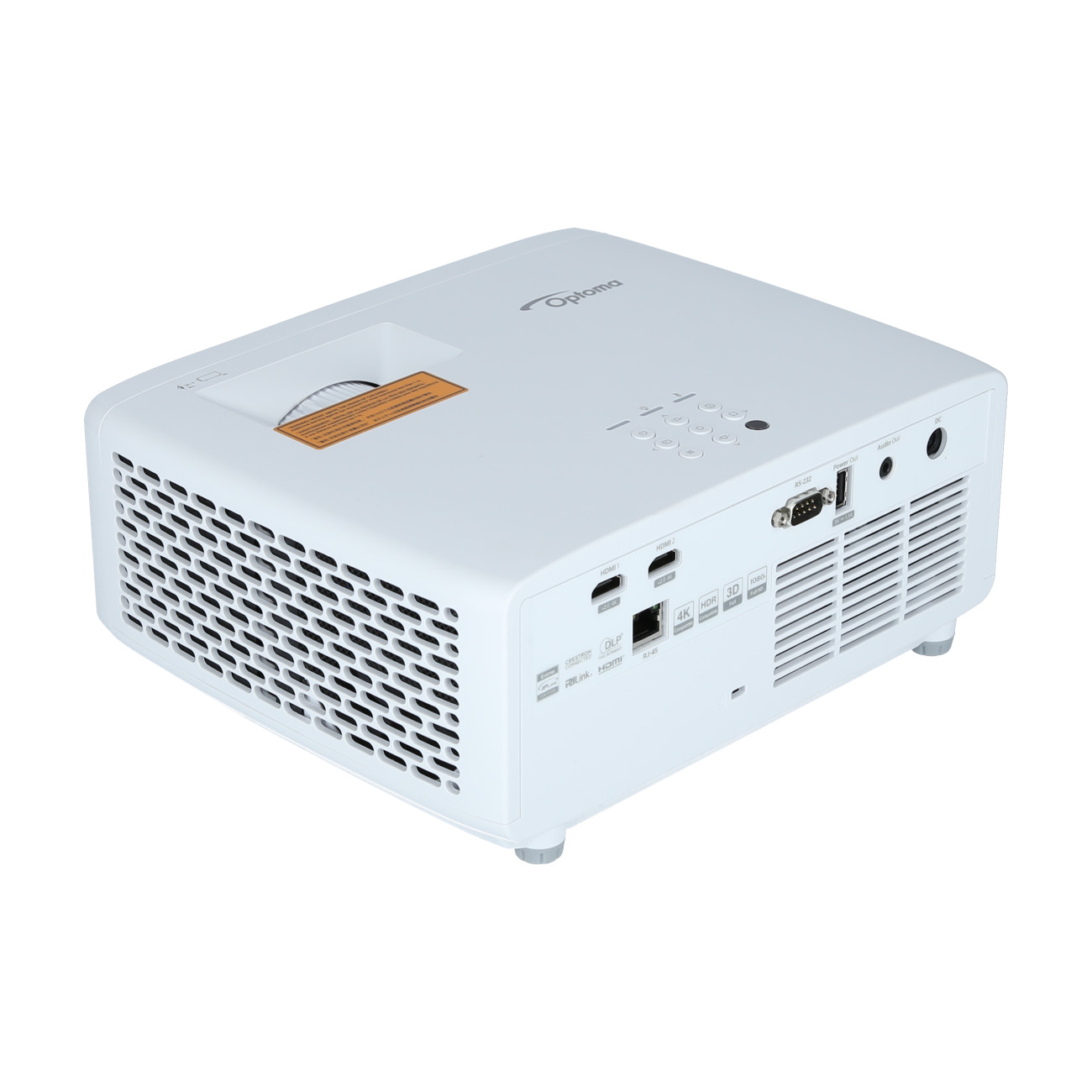Optoma-ZH450-Full-HD-Beamer-mit-4500-Lumen-und-umweltfreundlichem-Design-fur-professionelle-Prasentationen-Demoware-Silber