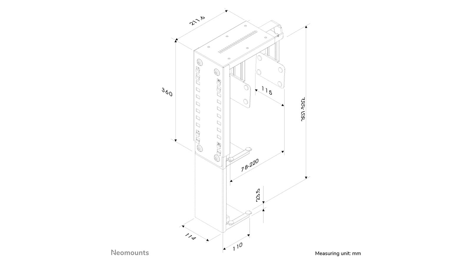 Neomounts-CPU-D100BLACK-CPU-bevestiging