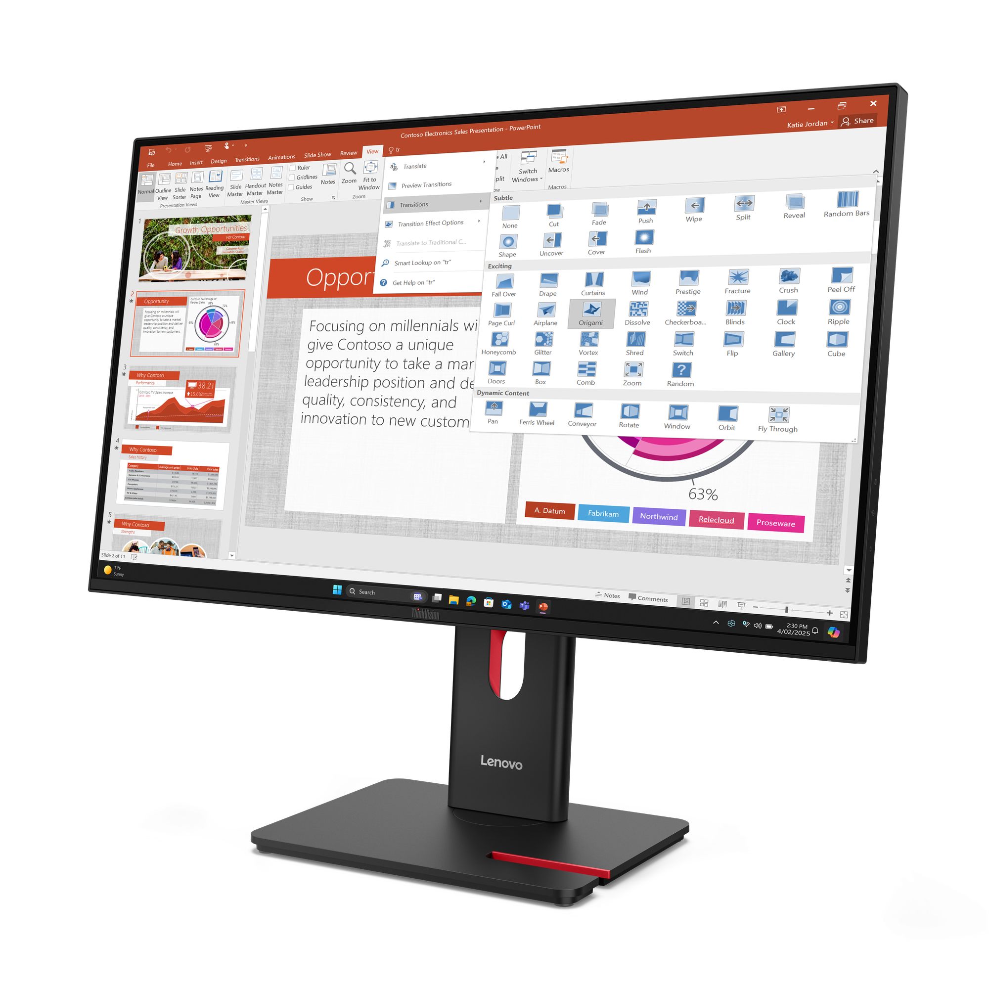 Lenovo-ThinkVision-T27-40-27-inch-Full-HD-IPS-monitor-met-USB-hub-voor-ergonomische-werkplekken