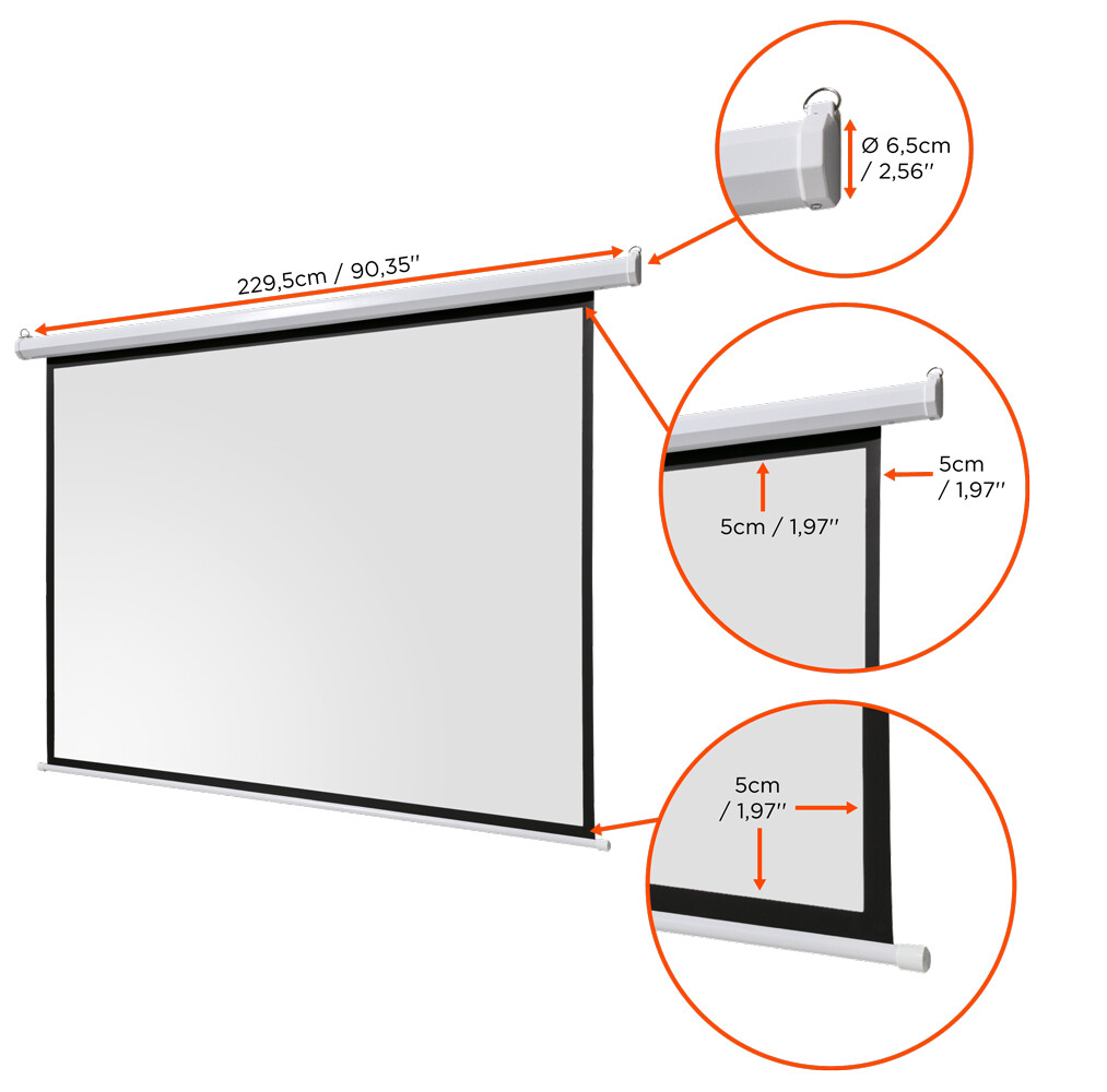 CELEXON Basic Line Motorleinwand 200 x 200cm, Format 1:1