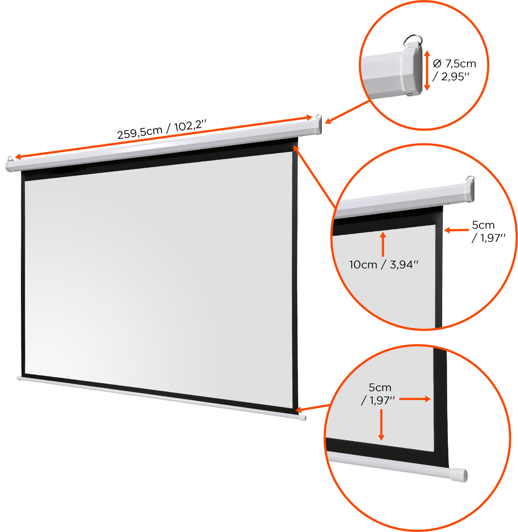 CELEXON Basic Line Motorleinwand 240 x 180cm, Format 4:3