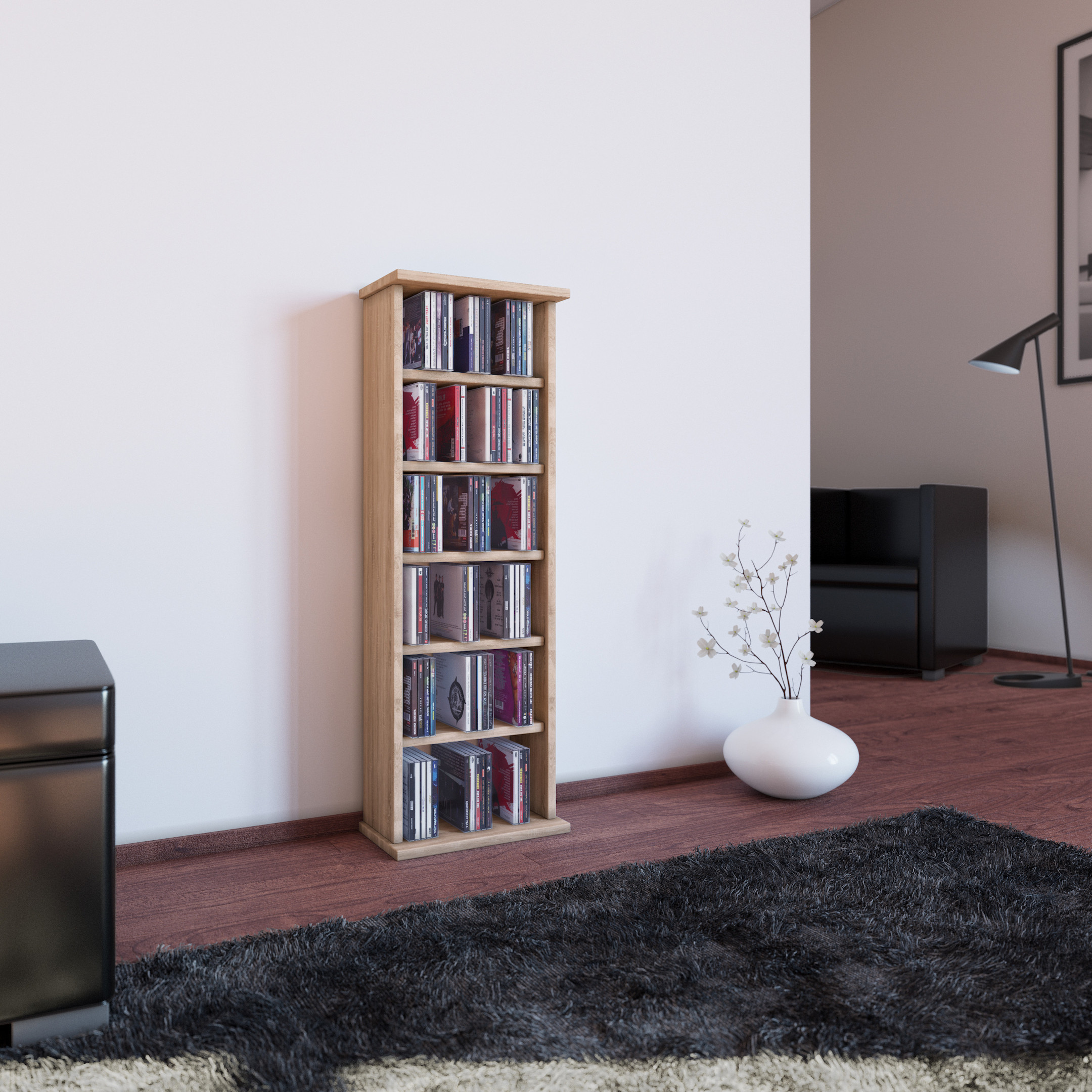 VCM-CD-DVD-Mobel-Vostan-Schrank-Regal-ohne-Glastur-in-7-Farben-Farbe-sonoma-eiche-sagerau