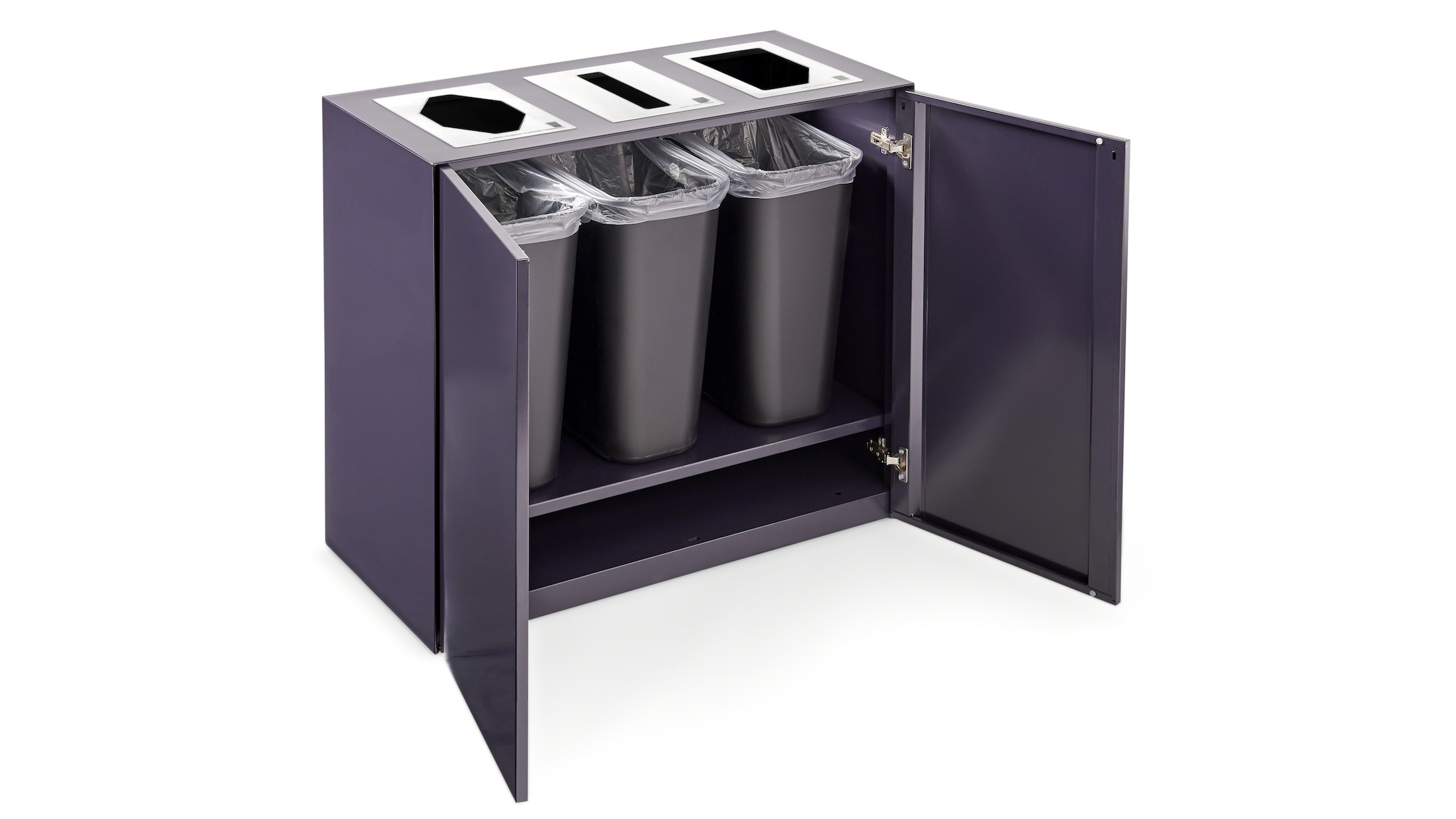 Steelcase-Volum-Art-Recycling-Station-3-fach-Mulltrennung-im-Design-Look-mit-Push-to-Open