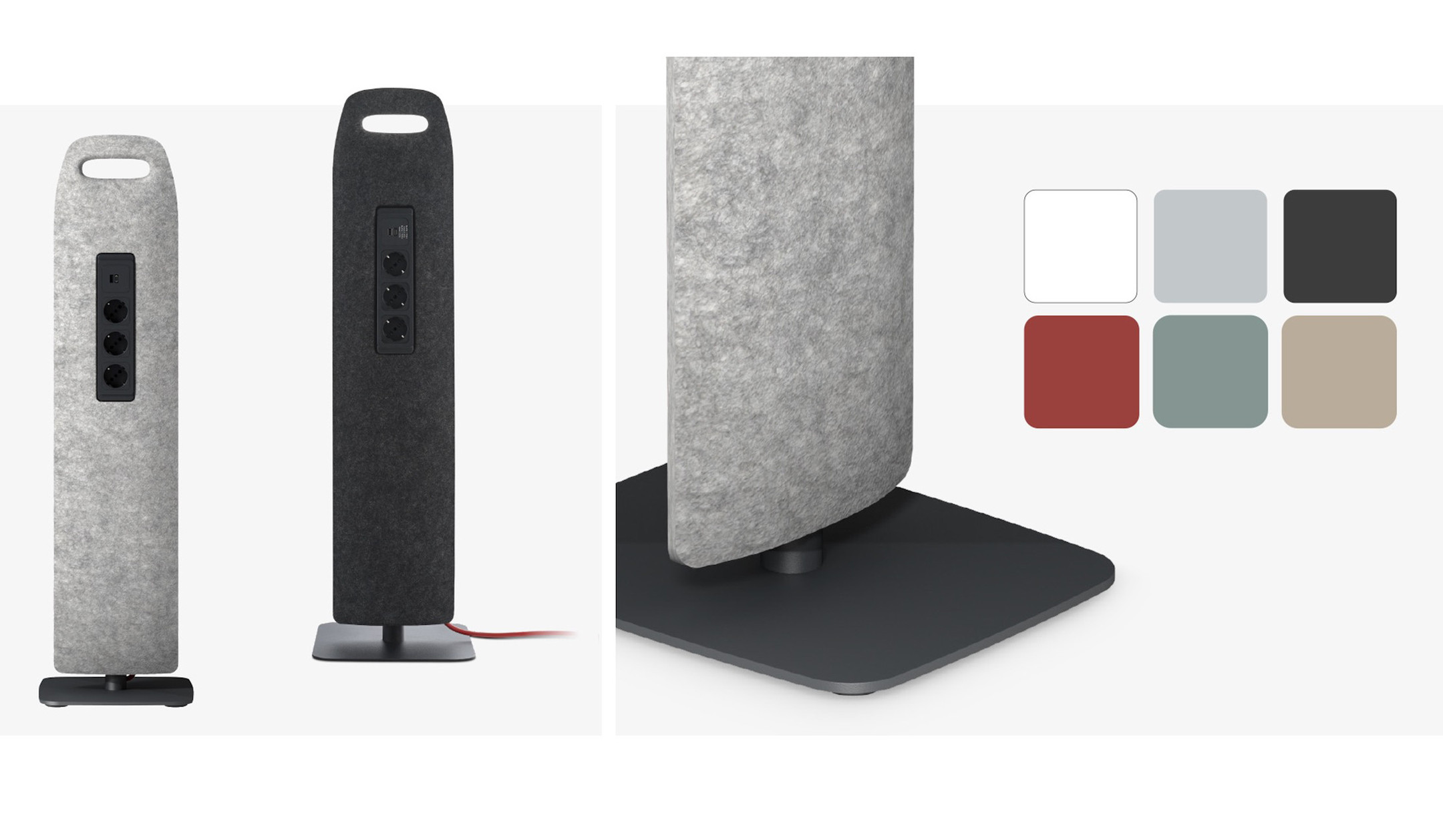 Sedus-mobile-power-supply-Stromanschluss-Station-5m-Kabel-Filz-fur-flexible-Buros