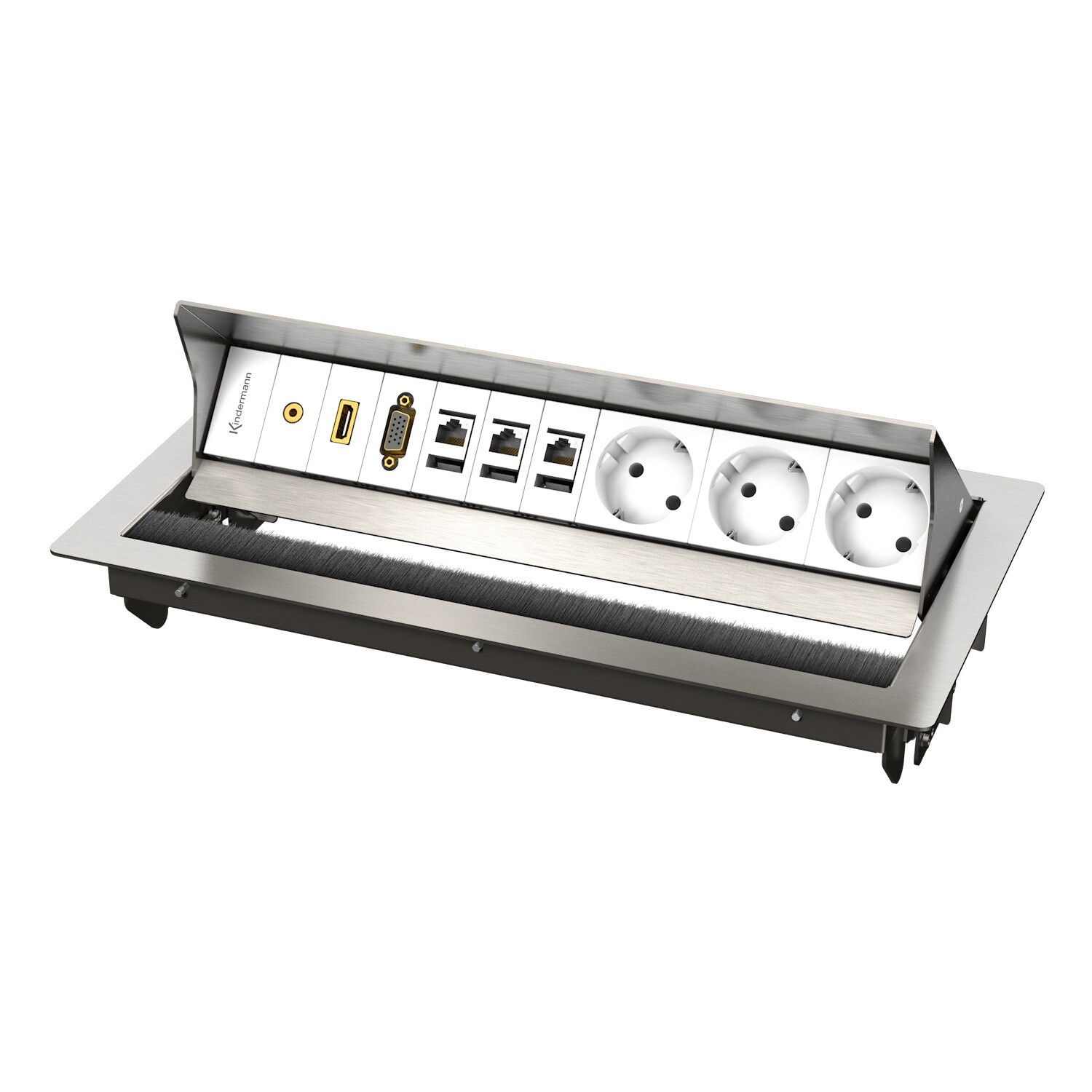 Kindermann-CablePort-standard2-6-fach-Edelstahl