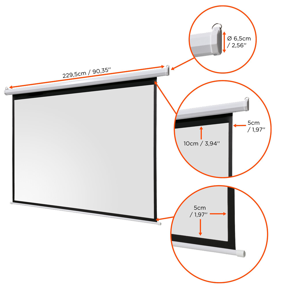 CELEXON Basic Line Motorleinwand 200 x 150cm, Format 4:3