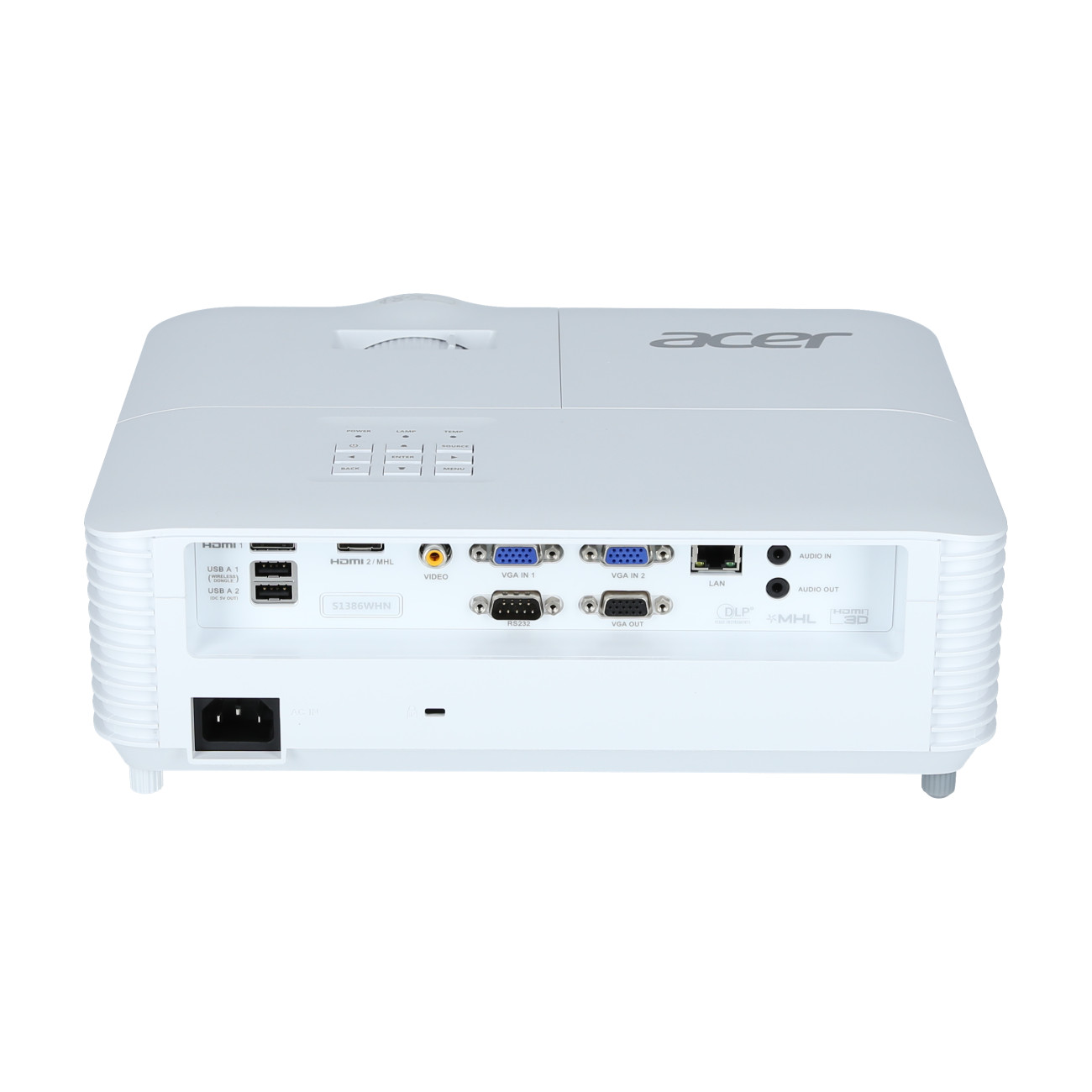 Acer-S1386WHn-short-throw-projector-met-AC-Power-On-en-3600-lumen-voor-digital-signage-en-home-cinema