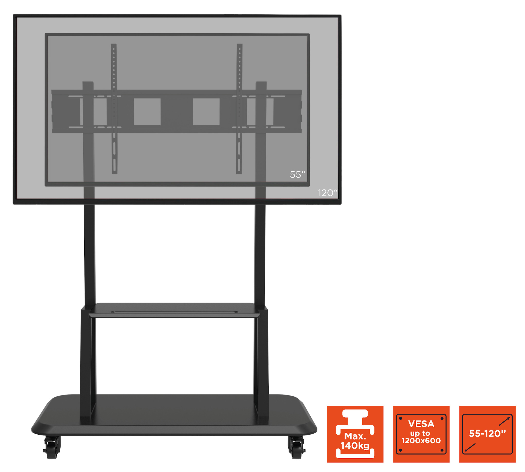 Celexon-Professional-hoogte-verstelbare-Display-Rolwagen-Adjust-55120MP