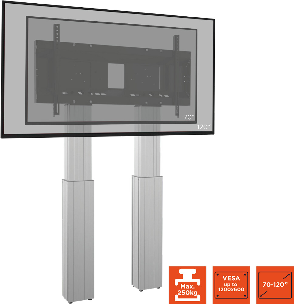 Celexon-Expert-elektrisch-hoogteverstelbare-Display-standaard-Adjust-70120WS-met-muurhouder-50cm