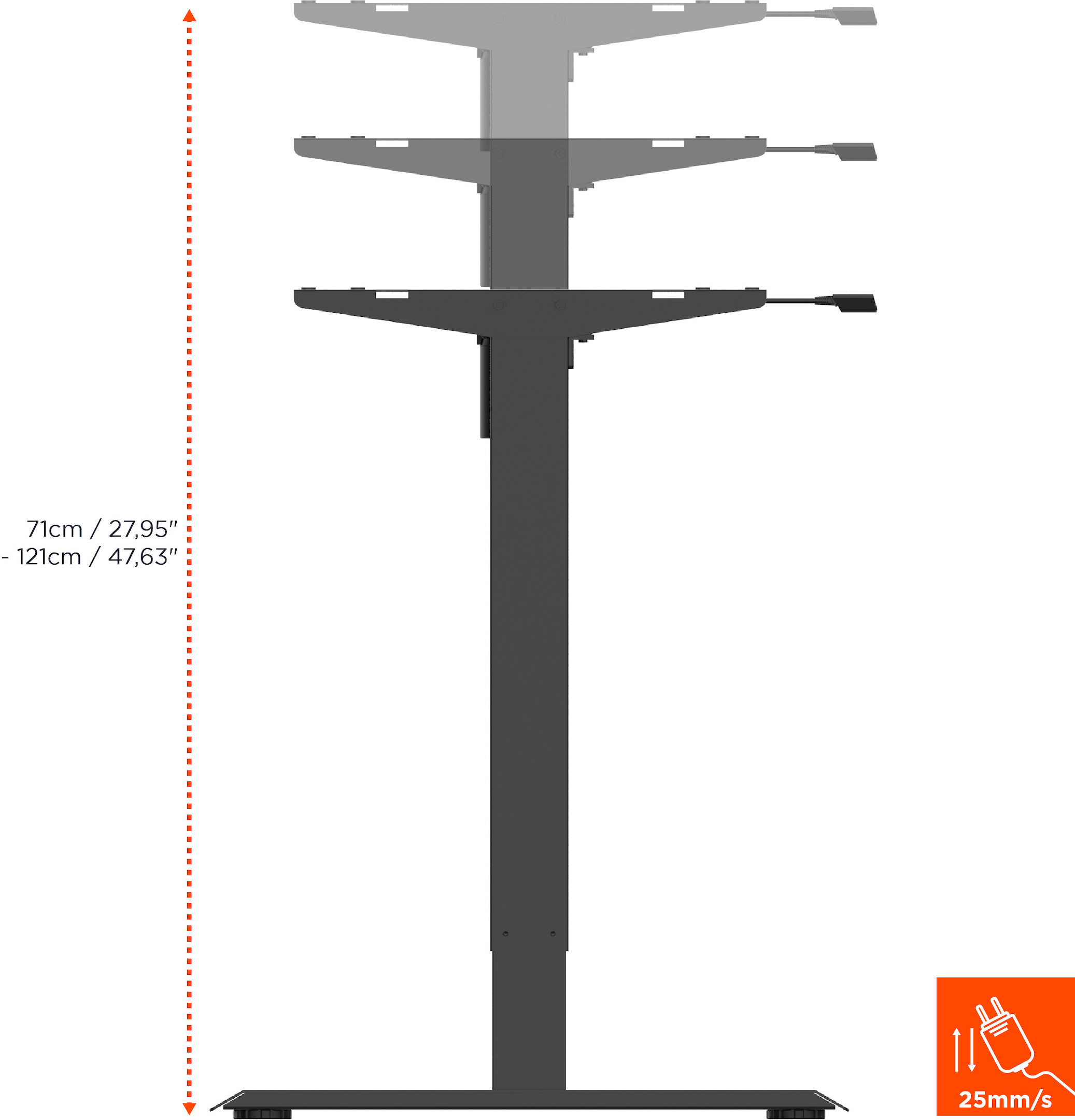 Celexon-motorisch-hoogteverstelbaar-bureau-Economy-eAdjust-71121-zwart-incl-bureaublad-125-x-75-cm
