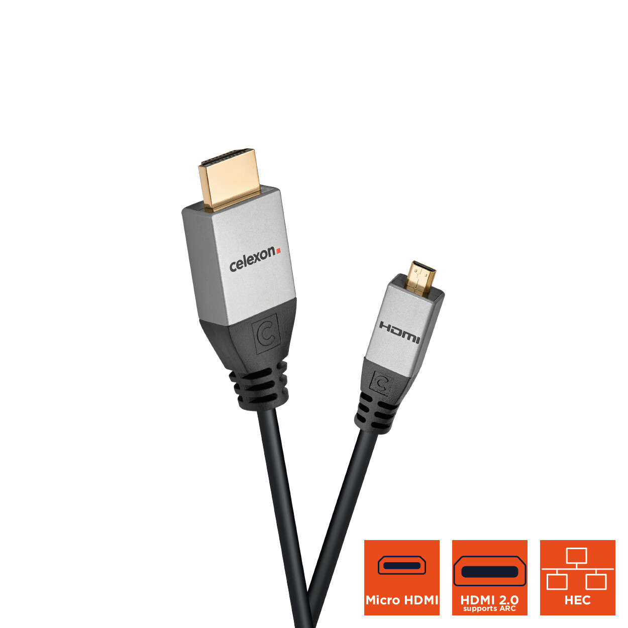 Câble HDMI vers micro HDMI avec Ethernet 2.0a/b 4K celexon PRO 3 m