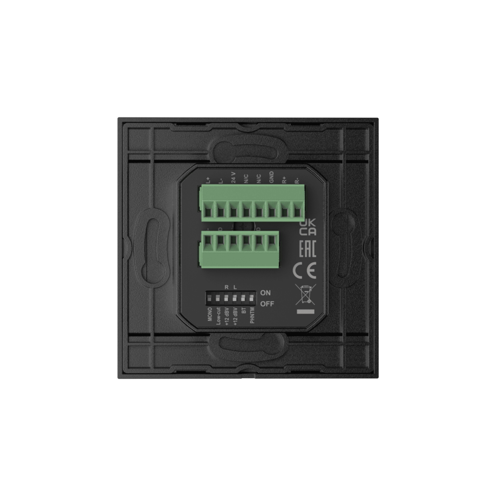 AUDAC-WP225-Universelles-Wandbedienfeld-mit-Mikrofon-Line-Eingang-Bluetooth-Empfanger-schwarz