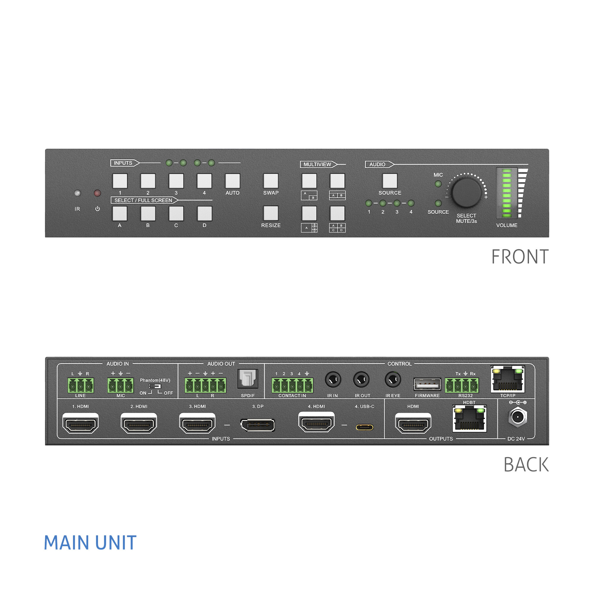 Purelink-PT-PSW-42MV-4x2-4K-Multiformat-Presentation-Switcher-mit-KVM-und-Scaler-Set