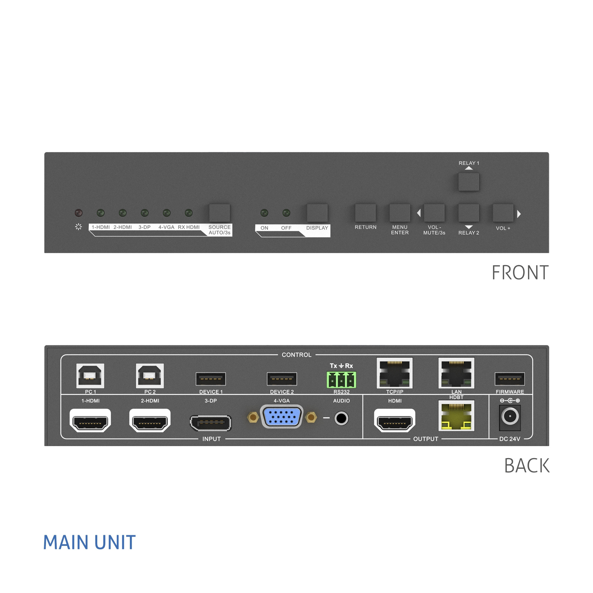 Purelink-PT-PSW-42-4x2-4K-Multiformat-Presentation-Switcher-mit-KVM-und-Scaler-Set
