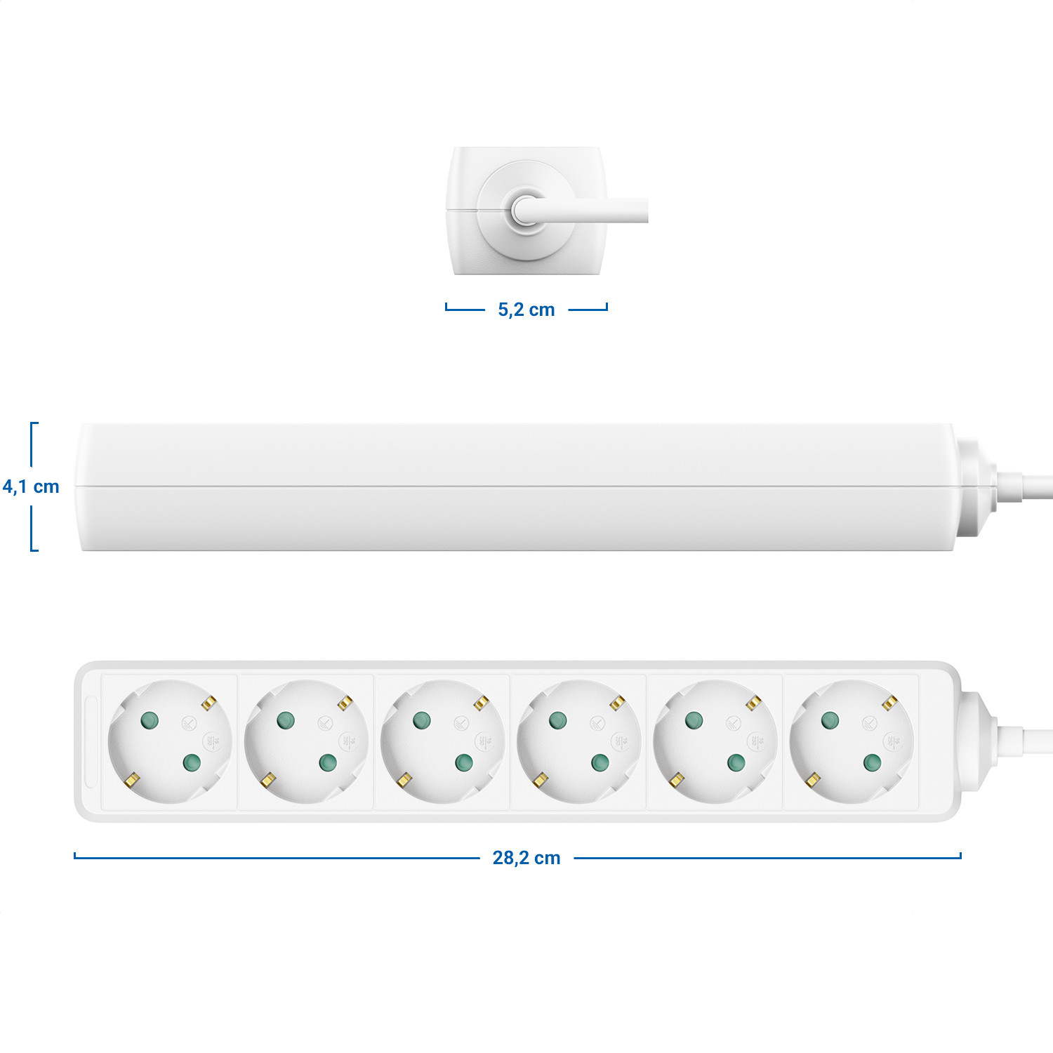 deleyCon-Steckdosenleiste-6-Fach-mit-Flachkontaktstecker-mit-Kinderschutz-3G1-5mm2-weiss-3m