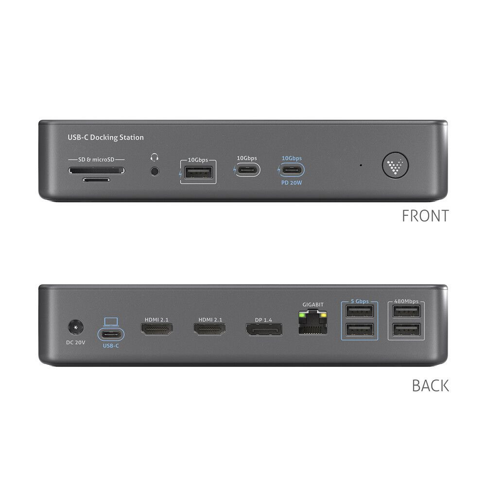 Vuelogic-VL-D220-USB-C-dockingstation-USB-3-2-Gen2-MST-met-drie-schermen-8K-ondersteuning