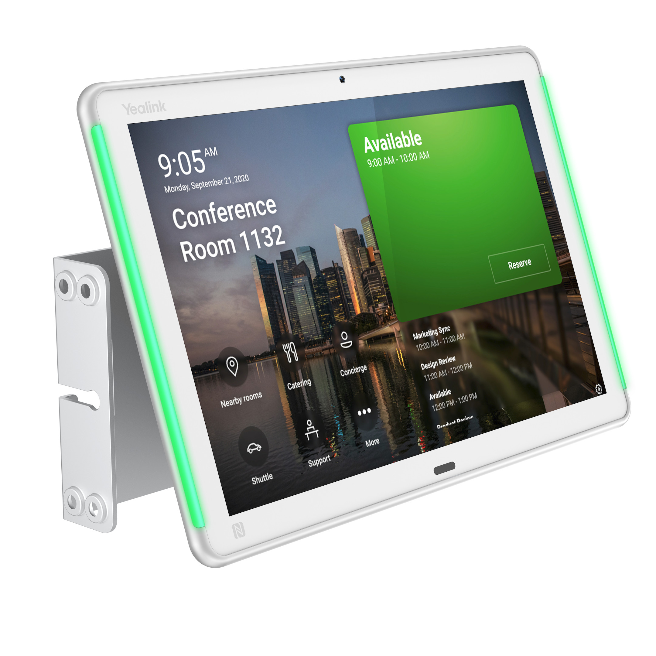 Yealink-RoomPanel-Plus-10-1-multifunctioneel-vol-RGB-scherm-voor-kamerreservering-achtergrond-LED-Android-wit-Demo
