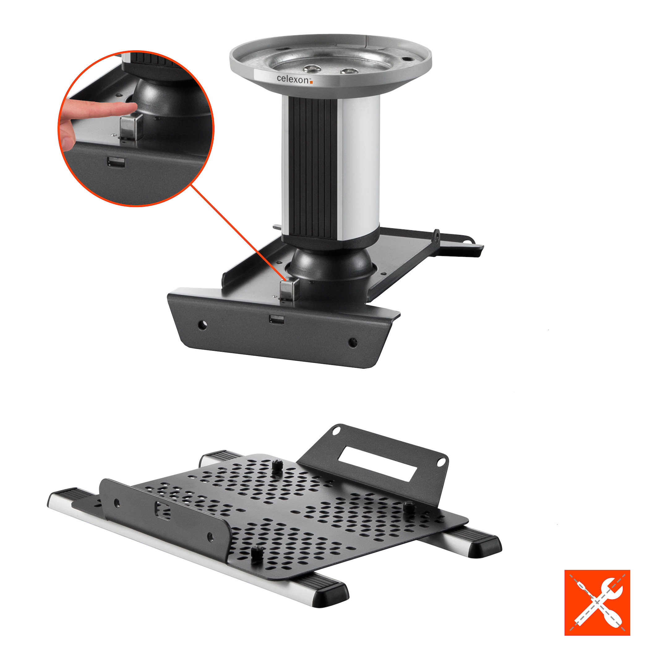 celexon-Deckenhalterung-universal-MultiCel-1500-Expert-fur-ST-Beamer