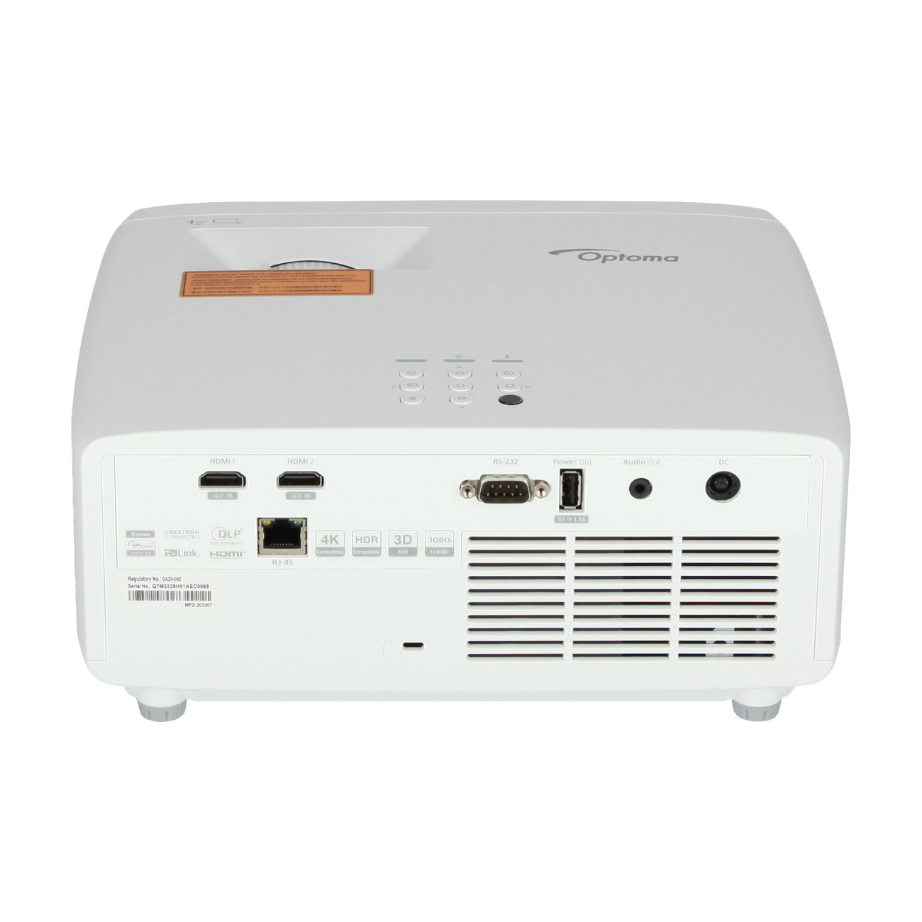 Optoma-ZH520-Full-HD-Beamer-mit-5500-Lumen-und-kompakter-Bauweise-fur-professionelle-Prasentationen-Demoware-Platin