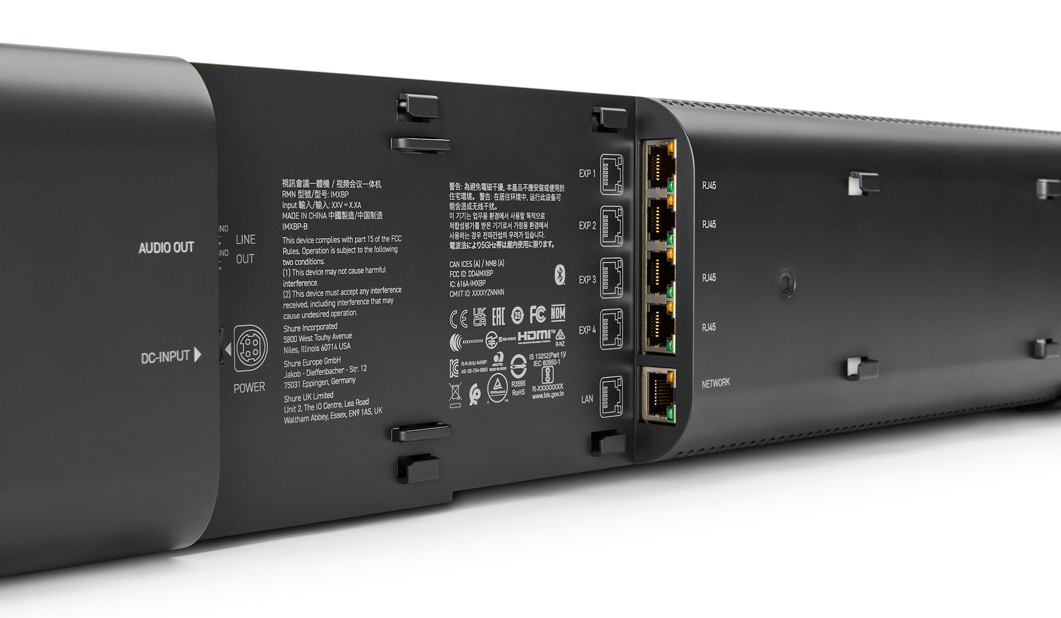 SHURE-IntelliMix-Bar-Pro-Kit-All-in-One-Videobar-mit-Touchpanel-fur-grosse-Raume-in-schwarz