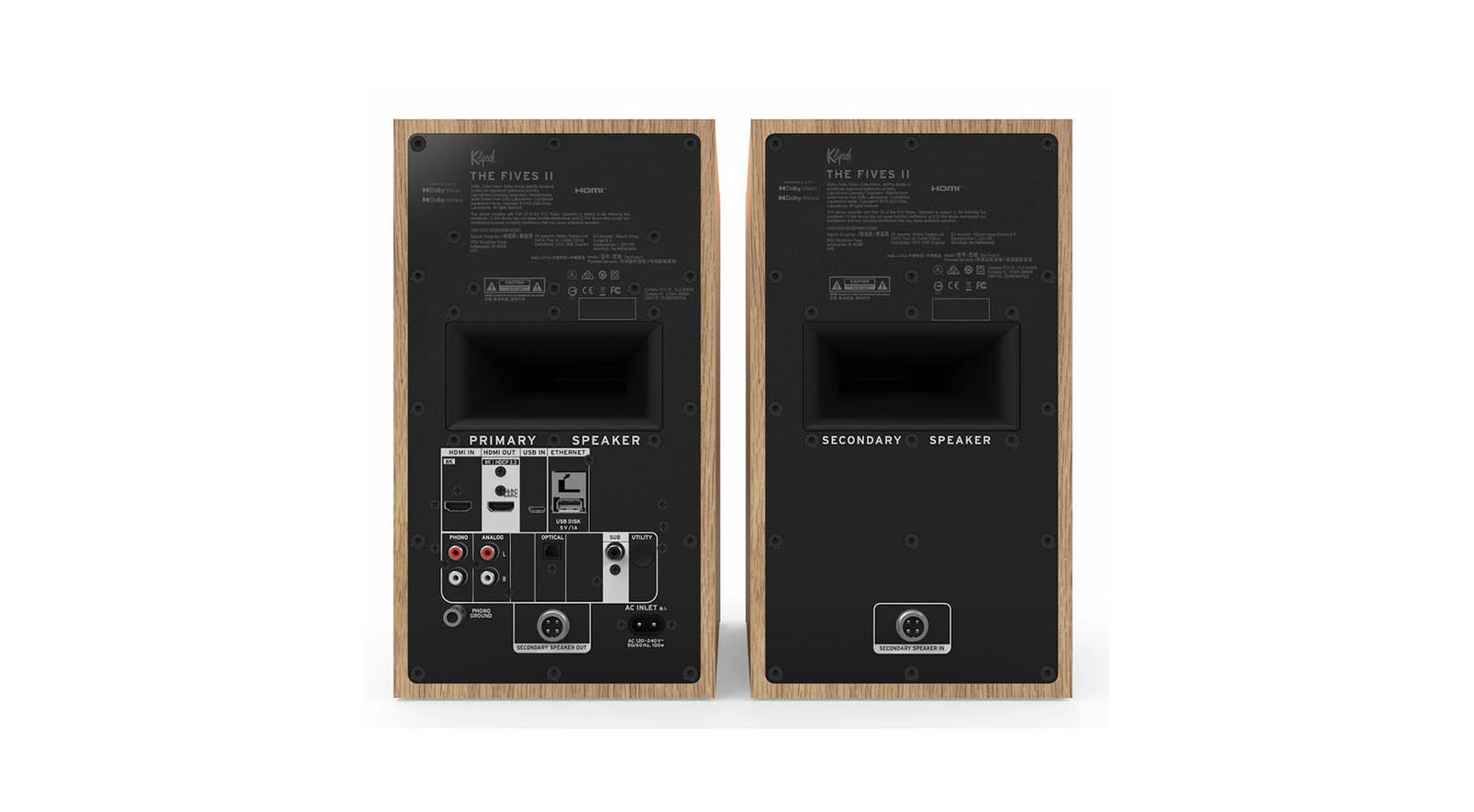 Klipsch-Five-II-Aktivlautsprecher-Set-Dolby-Atmos-powered-Walnuss-Paar