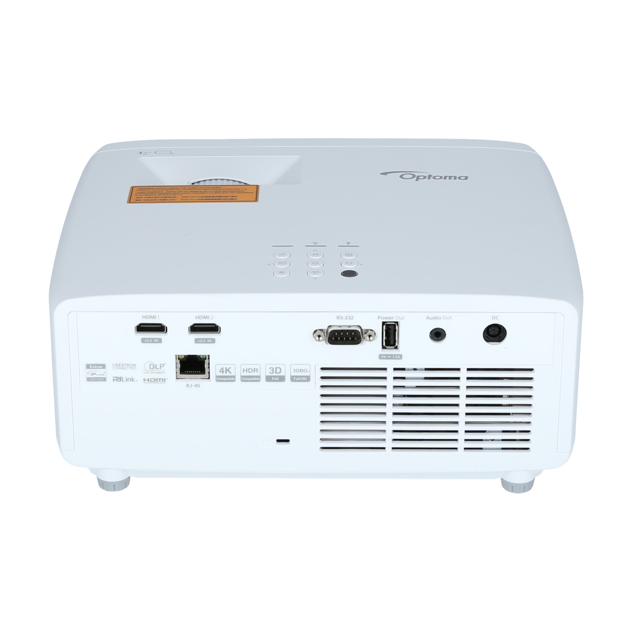 Optoma-ZH450-Full-HD-Beamer-mit-4500-Lumen-und-umweltfreundlichem-Design-fur-professionelle-Prasentationen-Demoware-Silber