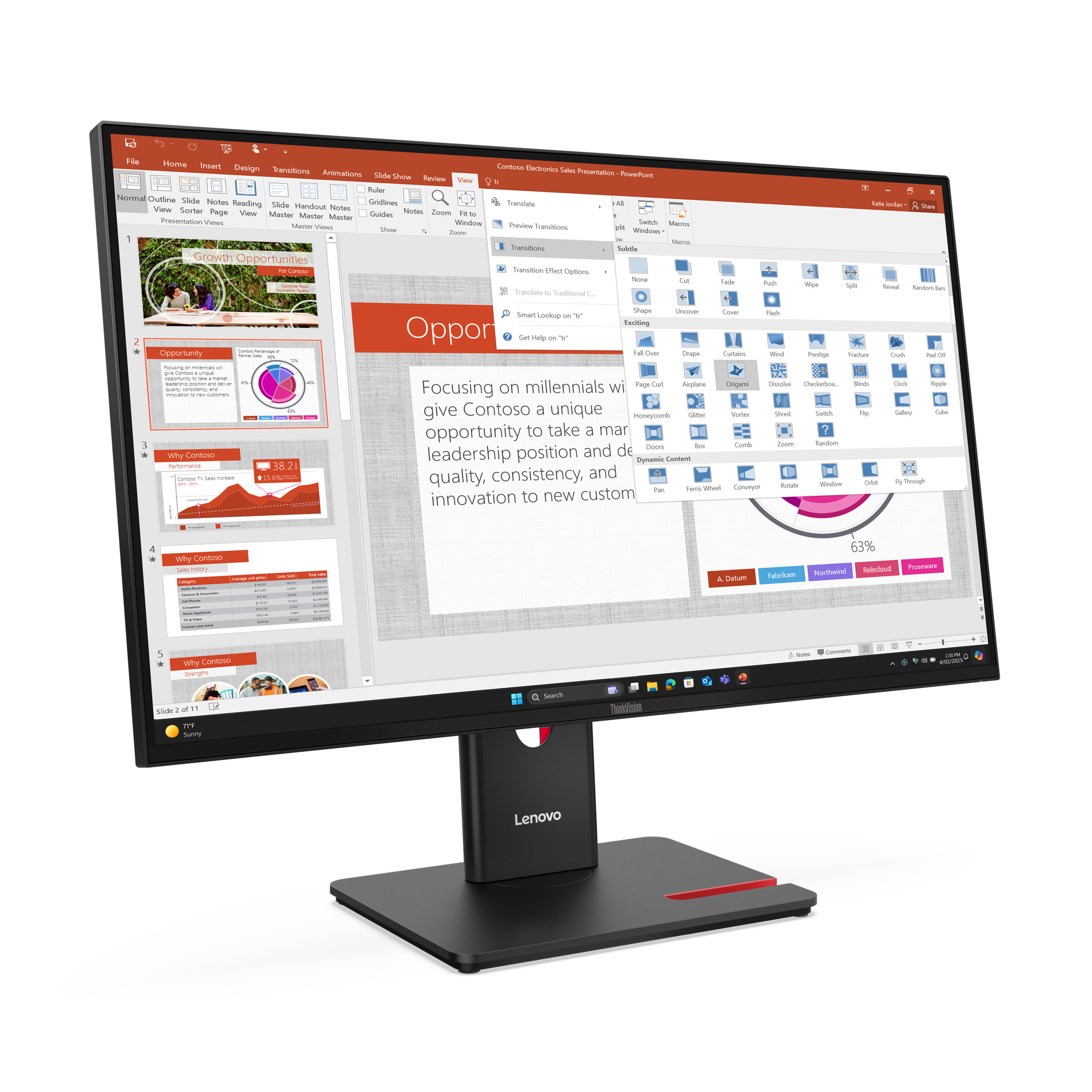 Lenovo-ThinkVision-T27-40-27-inch-Full-HD-IPS-monitor-met-USB-hub-voor-ergonomische-werkplekken