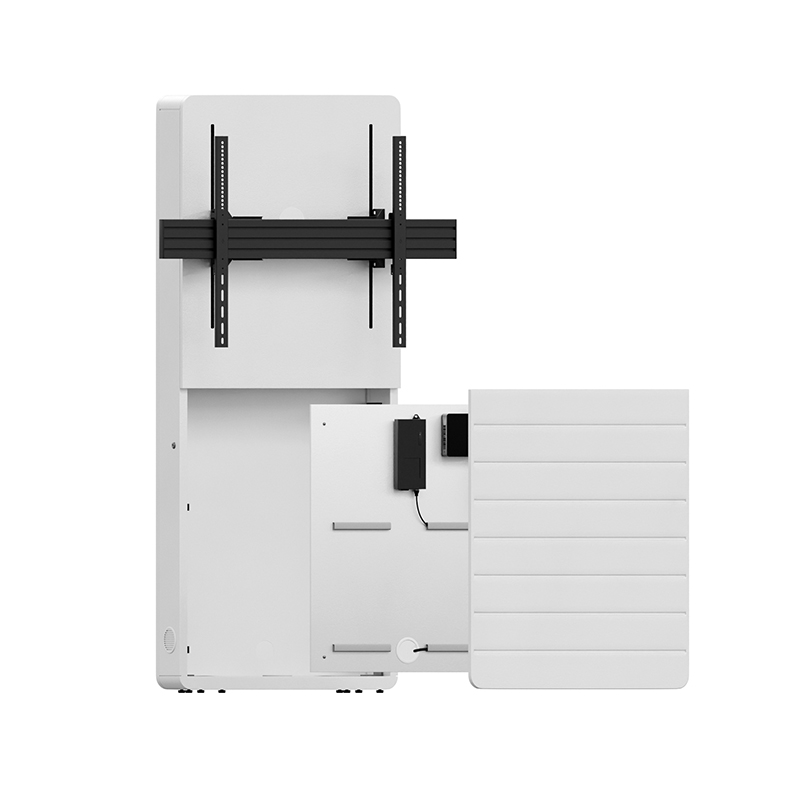 Hagor-CON-Line-R-W-Lift-Media-displaystandaard-van-vloer-tot-wand-met-hefmechanisme-voor-een-scherm-van-55-75-elektrisch-in-hoogte-verstelbaar