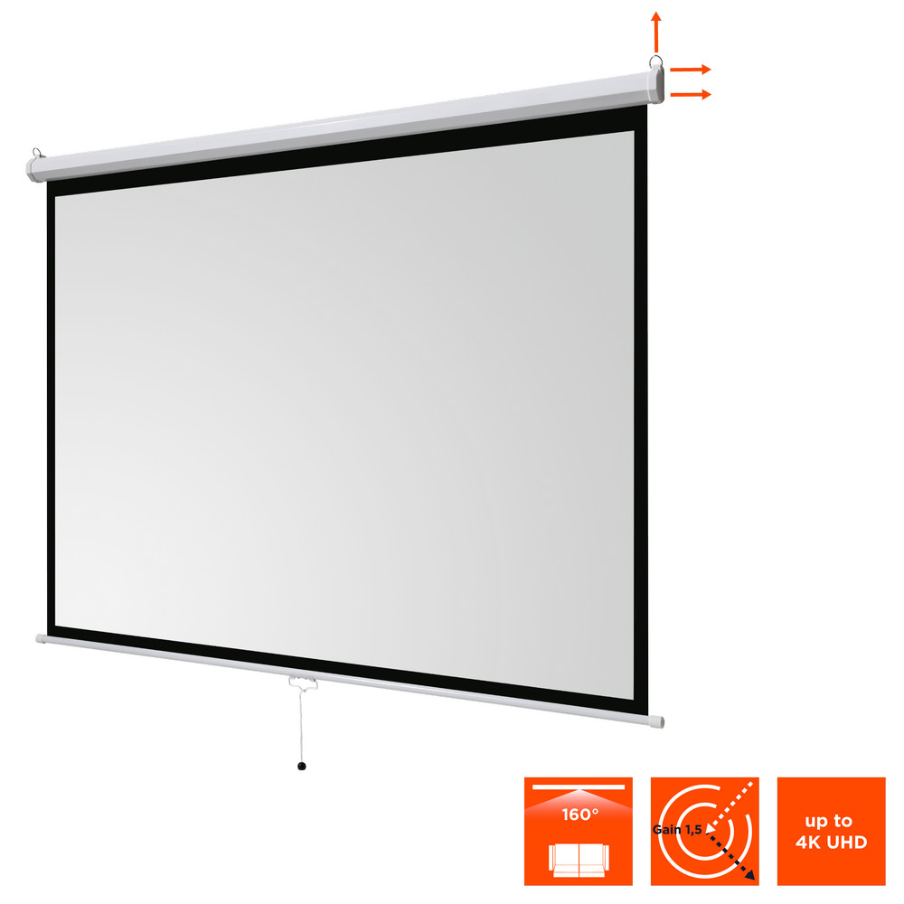 celexon-basic-projectiescherm-100-200x150-cm-4-3-uittrekbaar-Full-HD-4K-projectiescherm-voor-thuisbioscoop-of-kantoorpresentaties-projectiescherm-geschikt-voor-plafondmontage-of-wandmontage