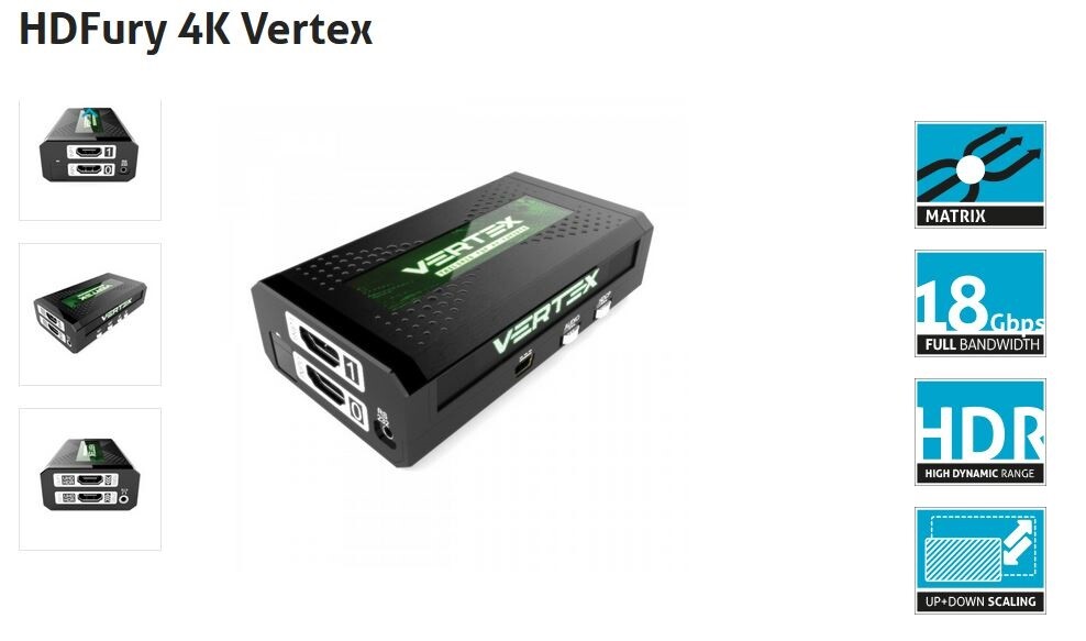 HDFury-Vertex-2x2-HDMI-matrix-met-geintegreerde-scaler-en-formaatomvormer